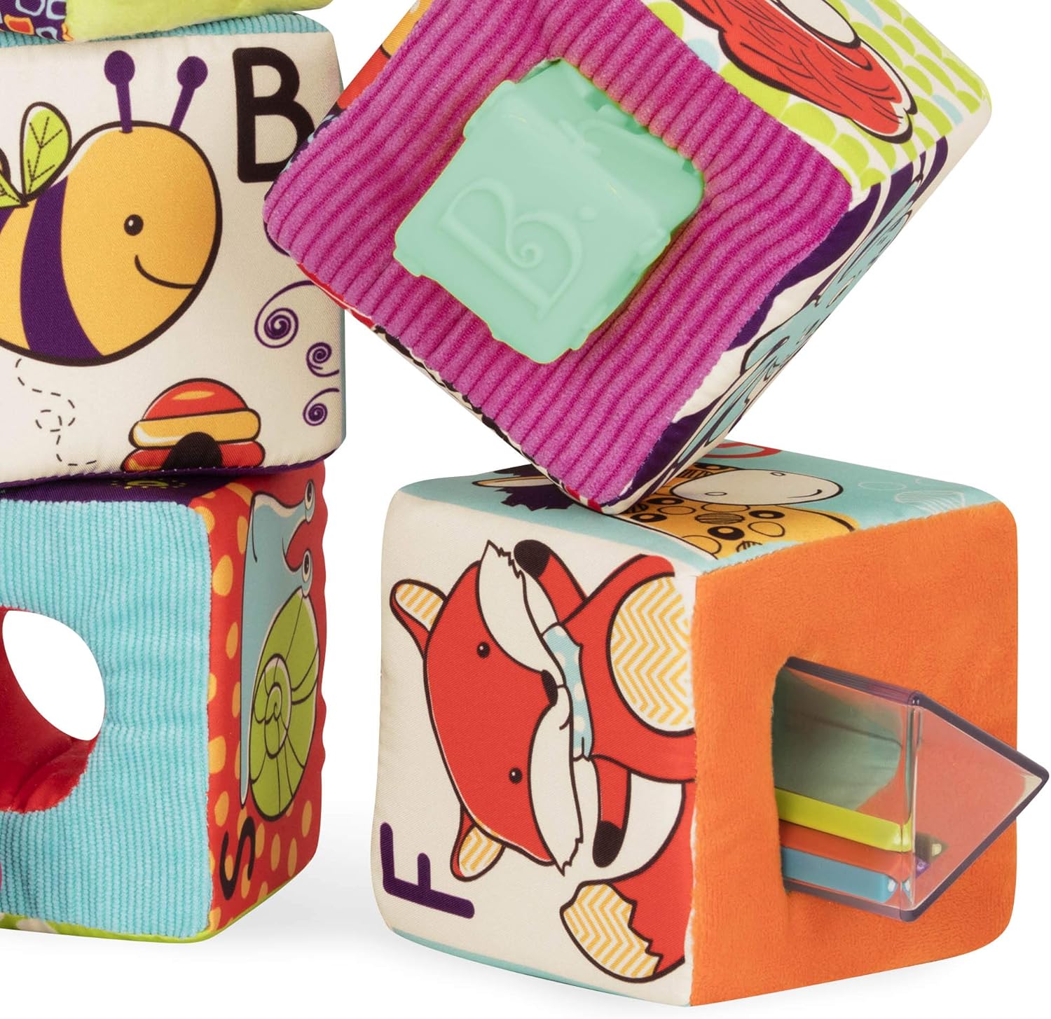 B. Toys ABC Block Party - Soft Fabric Building Blocks for Toddlers 6 Months+ 7