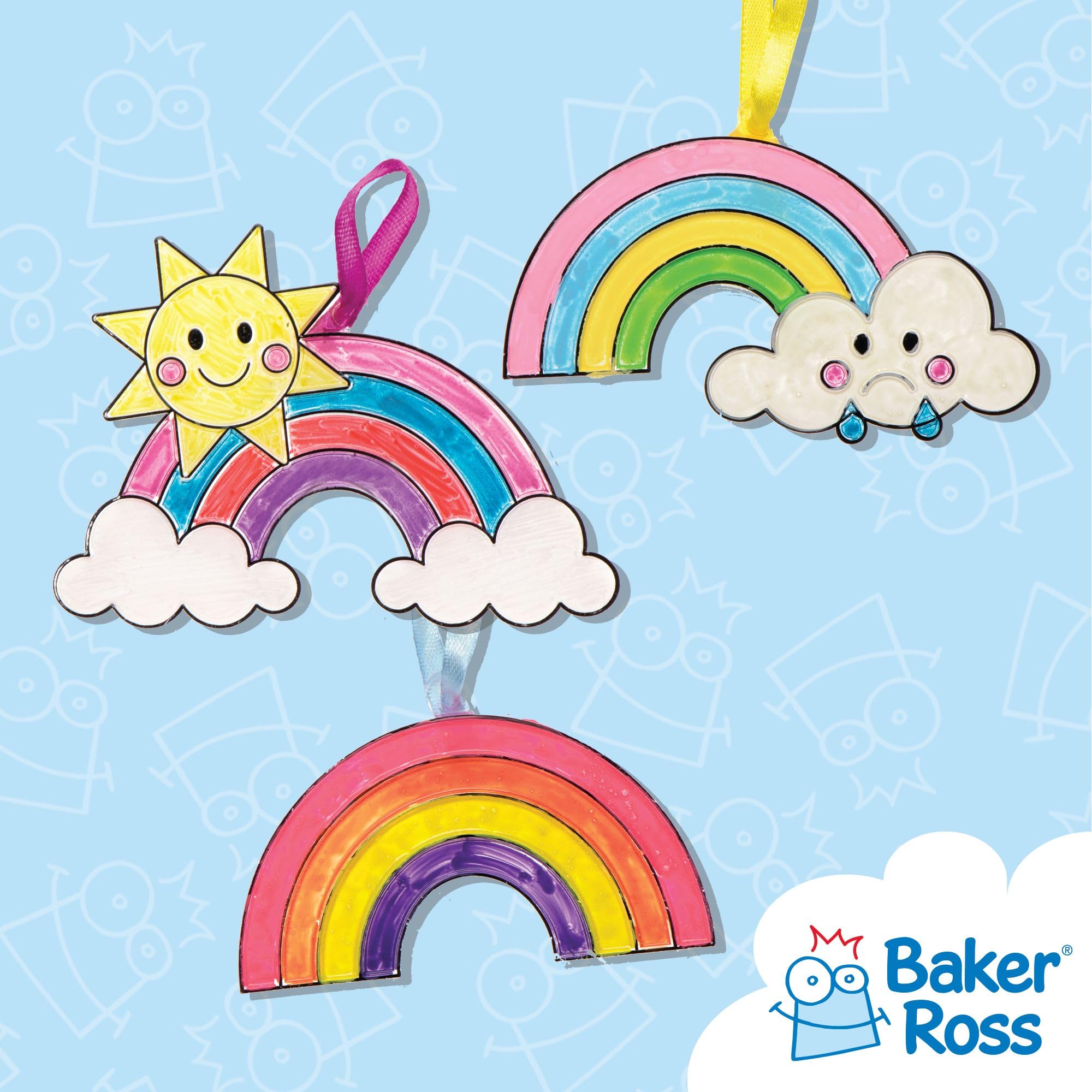 Baker Ross Rainbow Suncatcher Craft Kit - Pack of 10, Acrylic, Assorted Designs 4