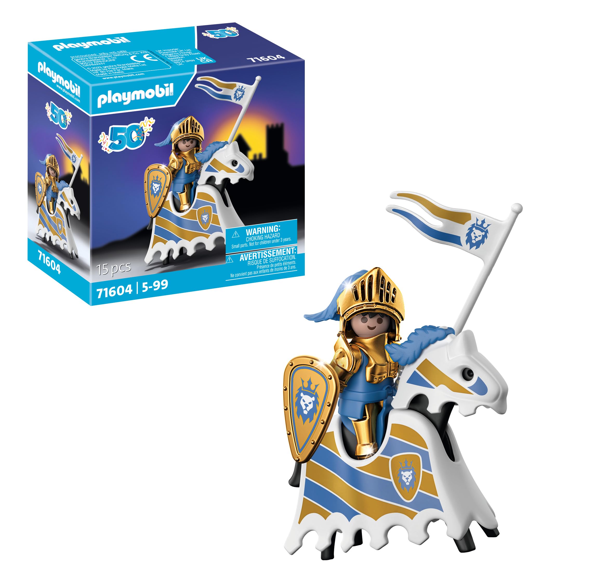 Playmobil 50th Anniversary Knight on Horseback Playset | Model 71604 | Ages 4+