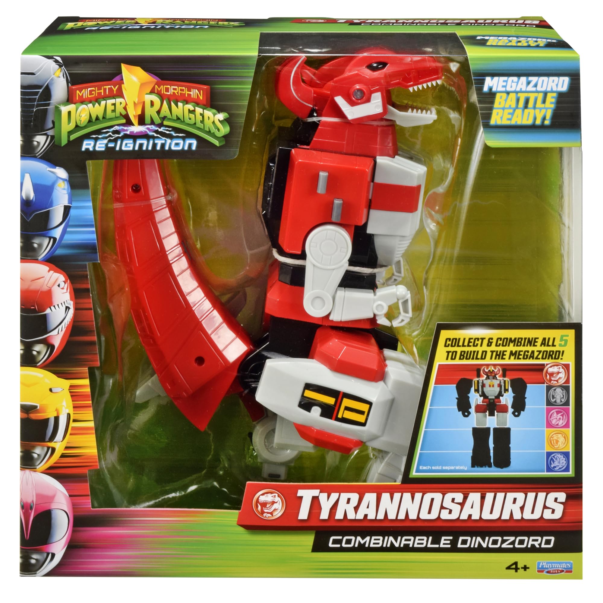 Power Rangers Mighty Morphin Re-Ignition Tyrannosaurus Deluxe Combinable Dinozord - Action Figure for Kids 4