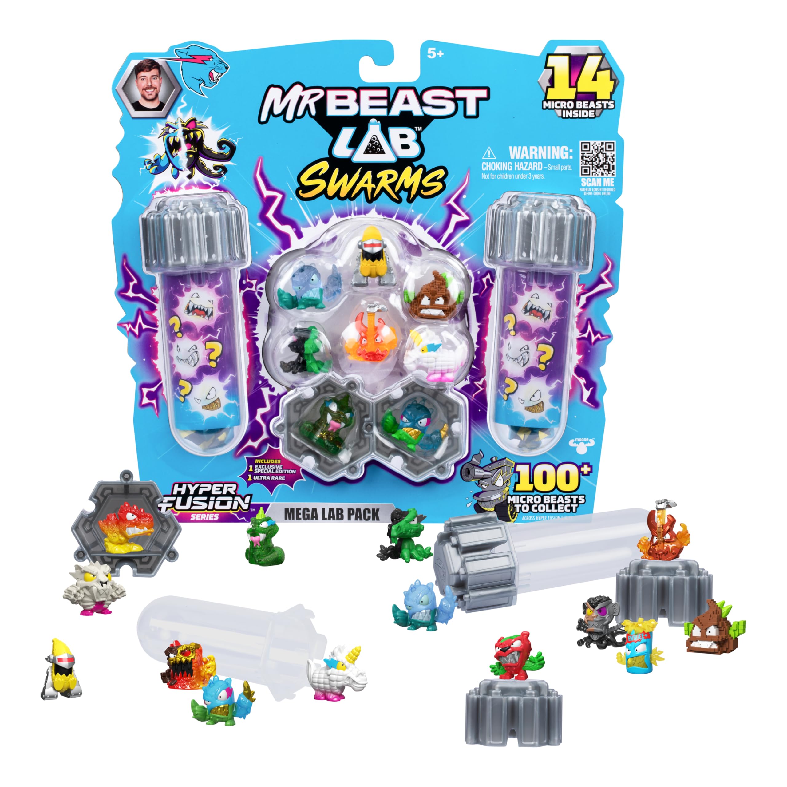 MRBEAST LAB Hyper Fusion Series Mega Lab Pack Action Figures | 14 Figures, 1-inch