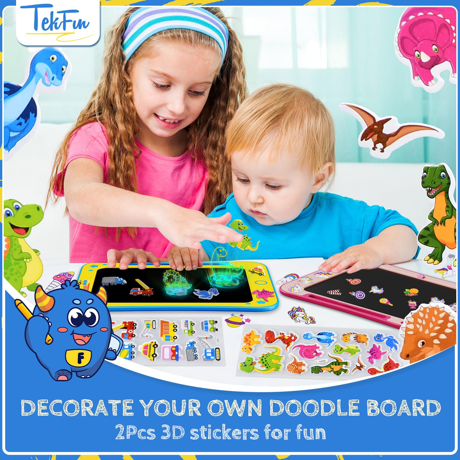 TEKFUN LCD Writing Tablet for Kids - 8.5 Inch Doodle & Draw Board for 3-8 Year Olds 10