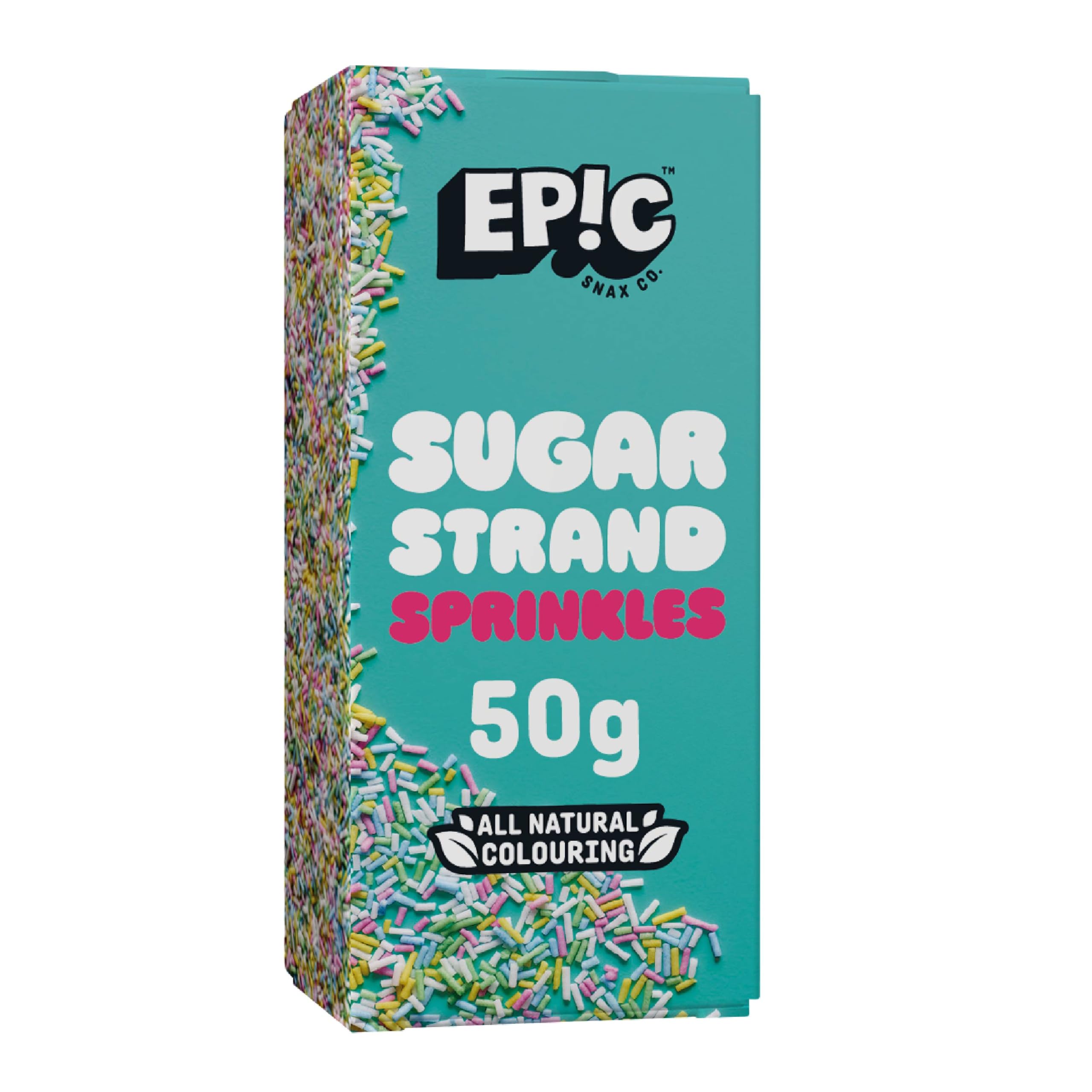EPIC SNAX CO Sugar Strands Sprinkle Toppers - Classic Rainbow Sprinkles for Baking & Dessert Decorations