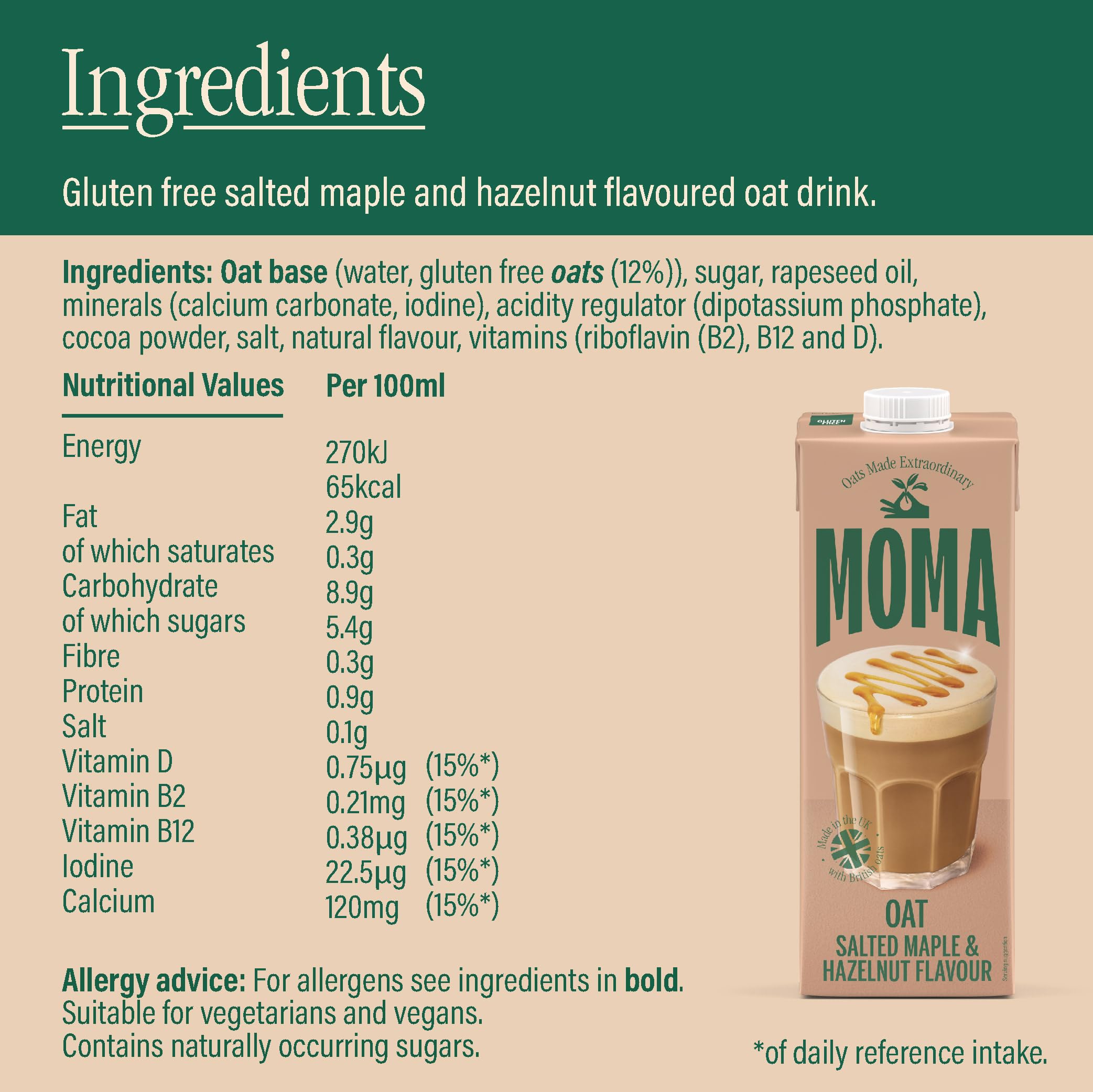 MOMA Salted Maple & Hazelnut Barista Oat Drink - 1L - Plant-Based, Foamable, Not From Concentrate 8