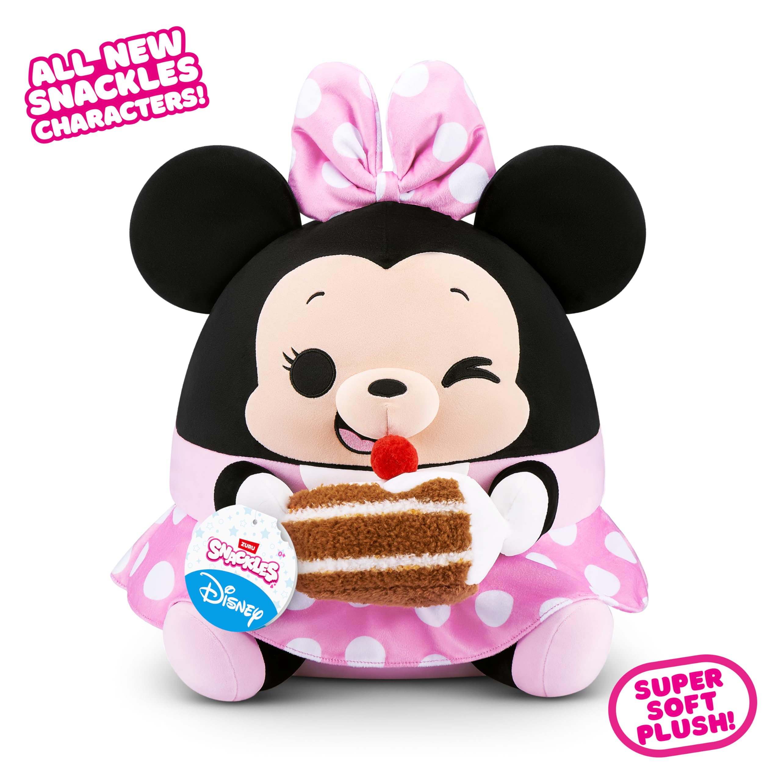 Snackles Disney Minnie 14-inch Plush with Snack Accessory - Super-Soft Huggable Stuffed Toy 9