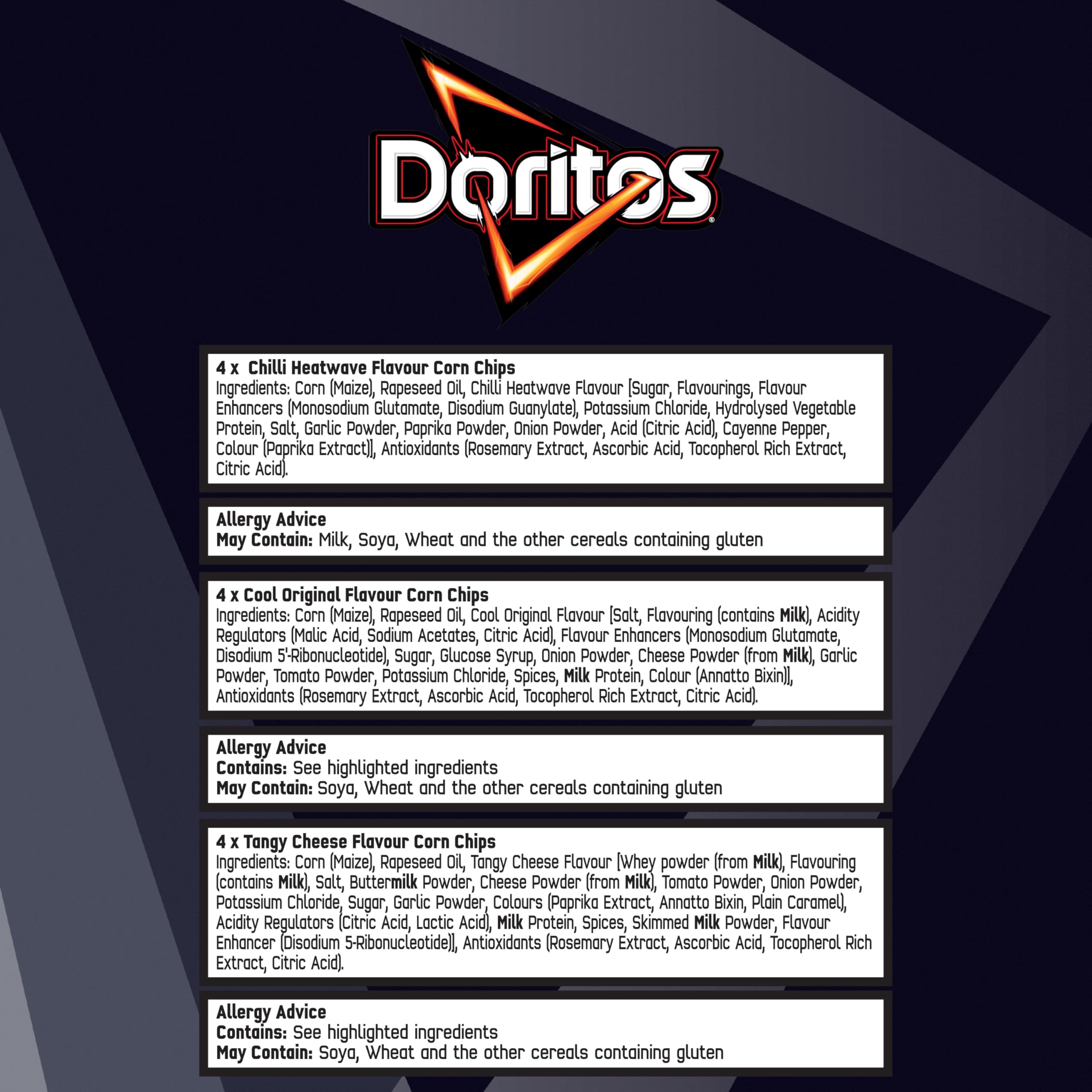 Doritos Variety Pack 12 x 30g Multipack - Chilli Heatwave, Cool Original & Tangy Cheese Flavours 2