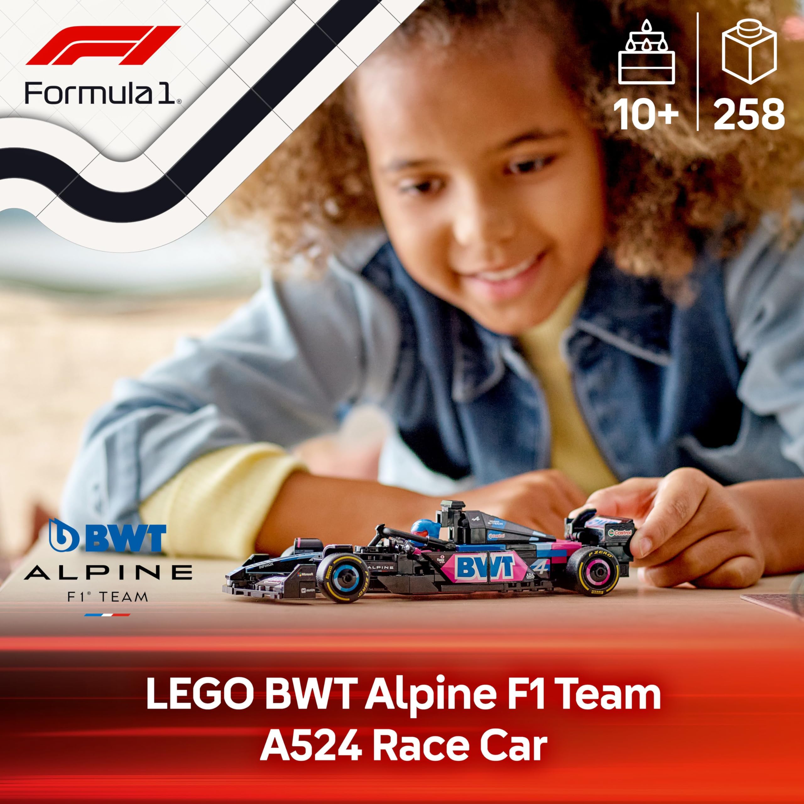 LEGO Speed Champions BWT Alpine F1 Team A524 Race Car Building Set 77248 for Ages 10+