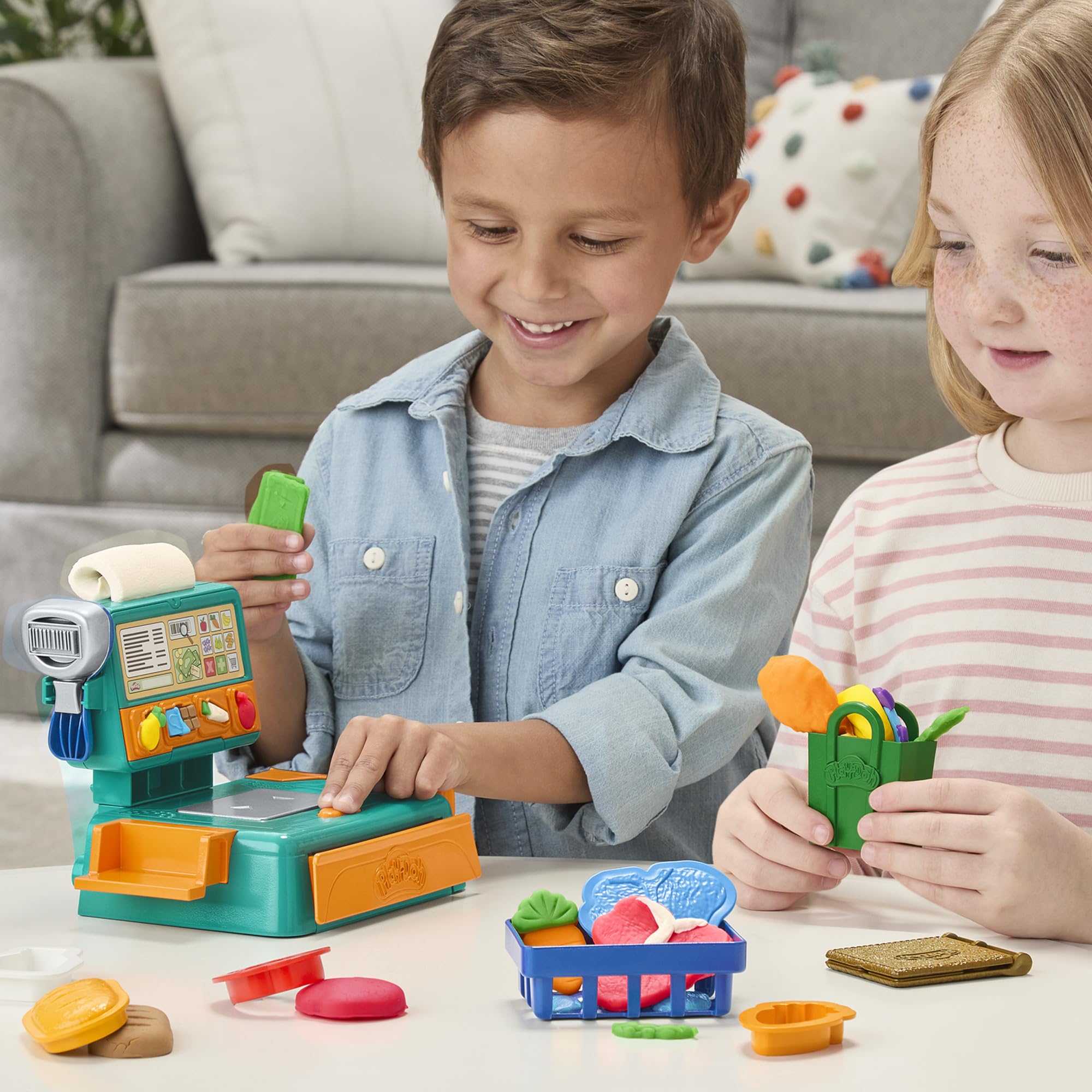 Play-Doh Cash Register Toy Supermarket Playset with 8 Cans of Compound | Ages 3+ 8