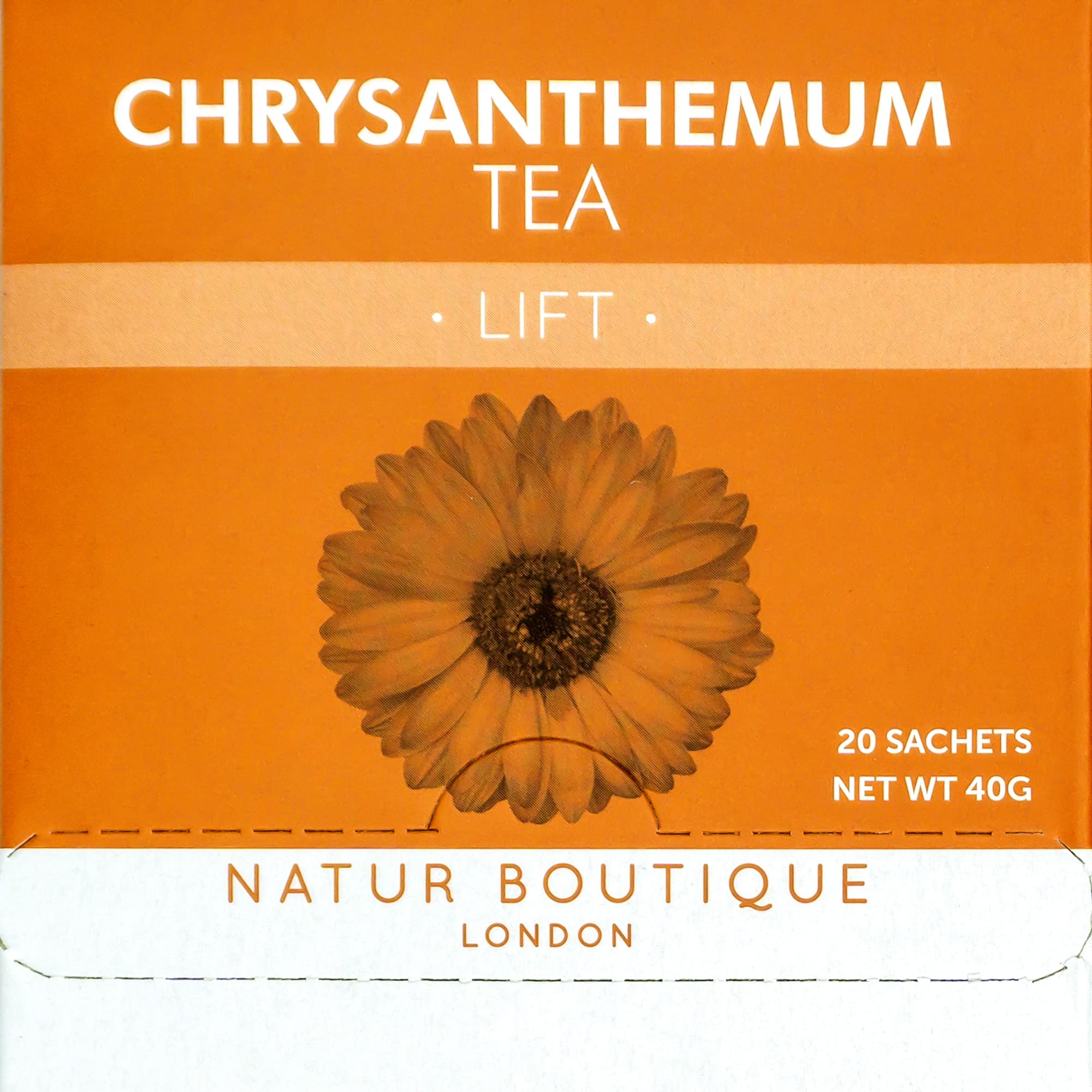 Natur Boutique Chrysanthemum Tea - 20 Unbleached Sachets | Caffeine Free Herbal Tea