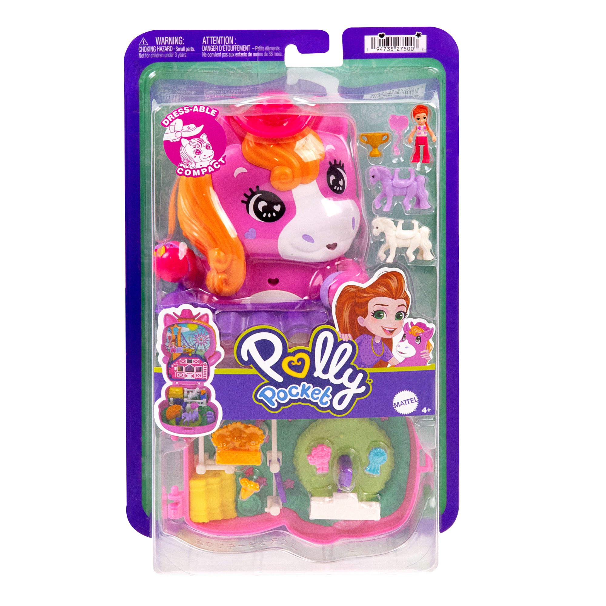 Polly Pocket Pony Rodeo Compact Playset - Micro Doll with 2 Pet Ponies & 10 Accessories 7