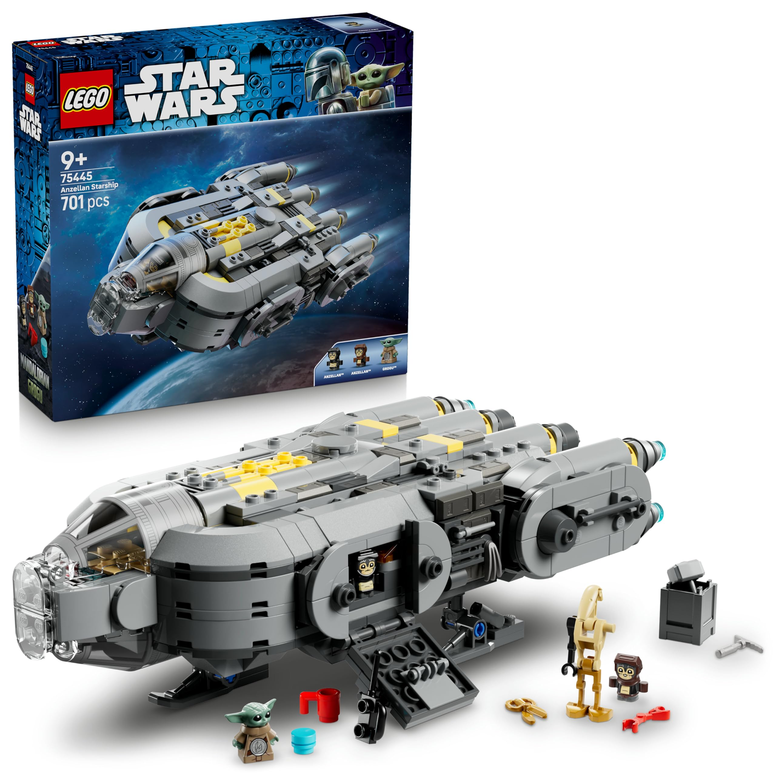 LEGO Star Wars 75445 Anzellan Starship Building Set for Ages 9+ | Includes Grogu & 2 Anzellans
