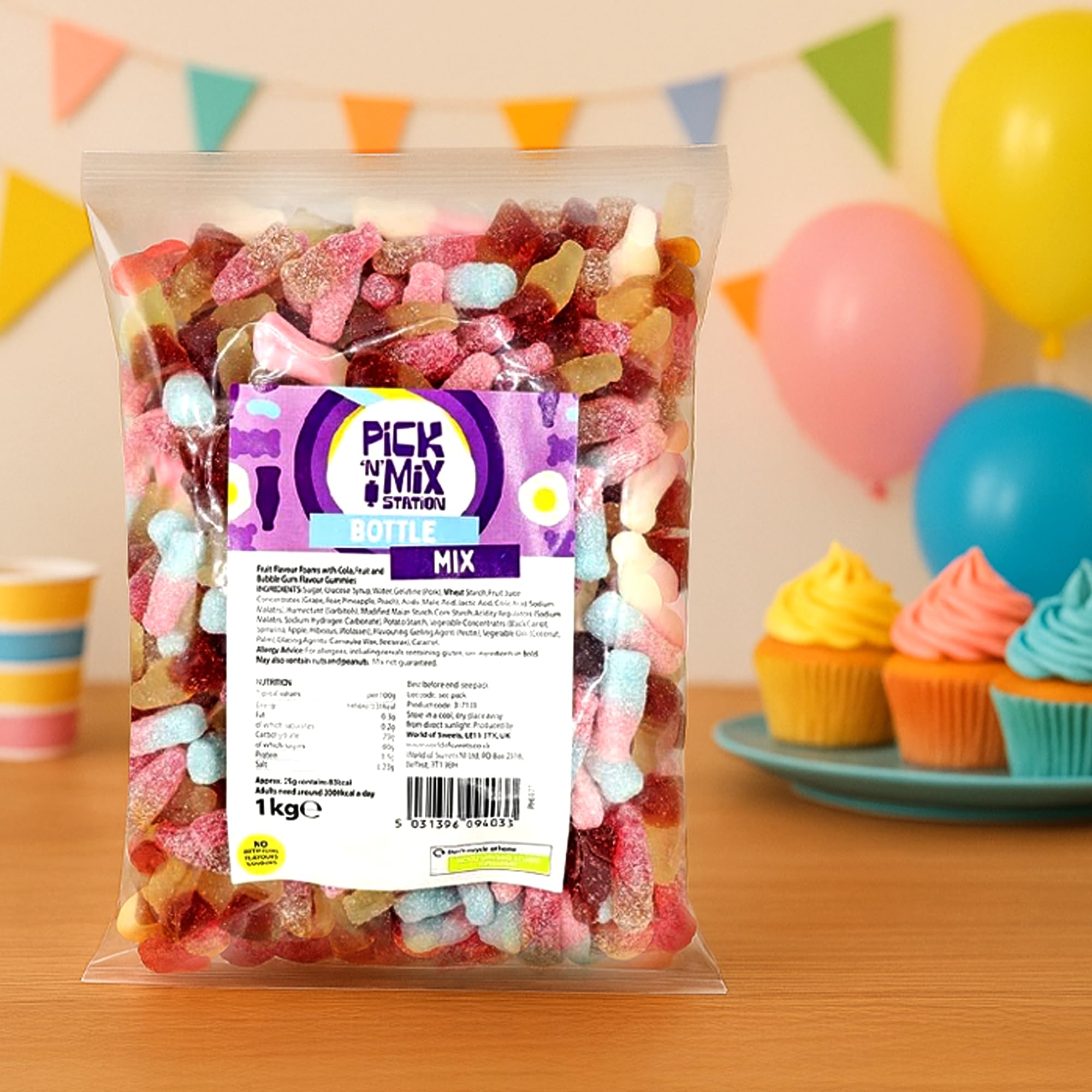 Bonds of London Pick 'n' Mix Station Bottle Mix - Retro Chewy Sweets | 1 kg 3