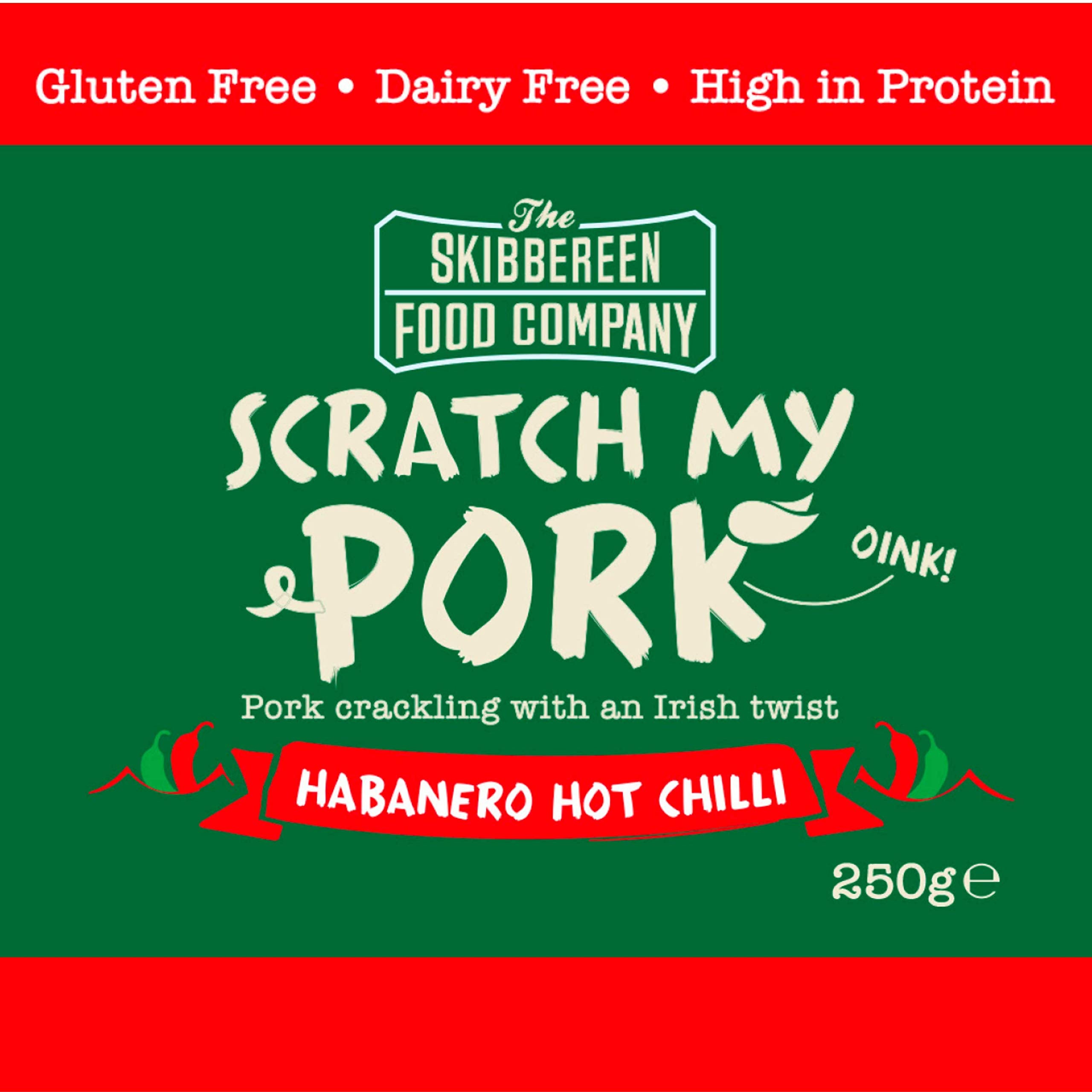 The Skibbereen Food Company Habanero Hot Chilli Pork Crackling - Gluten Free, High Protein, Low Carb Snack 6