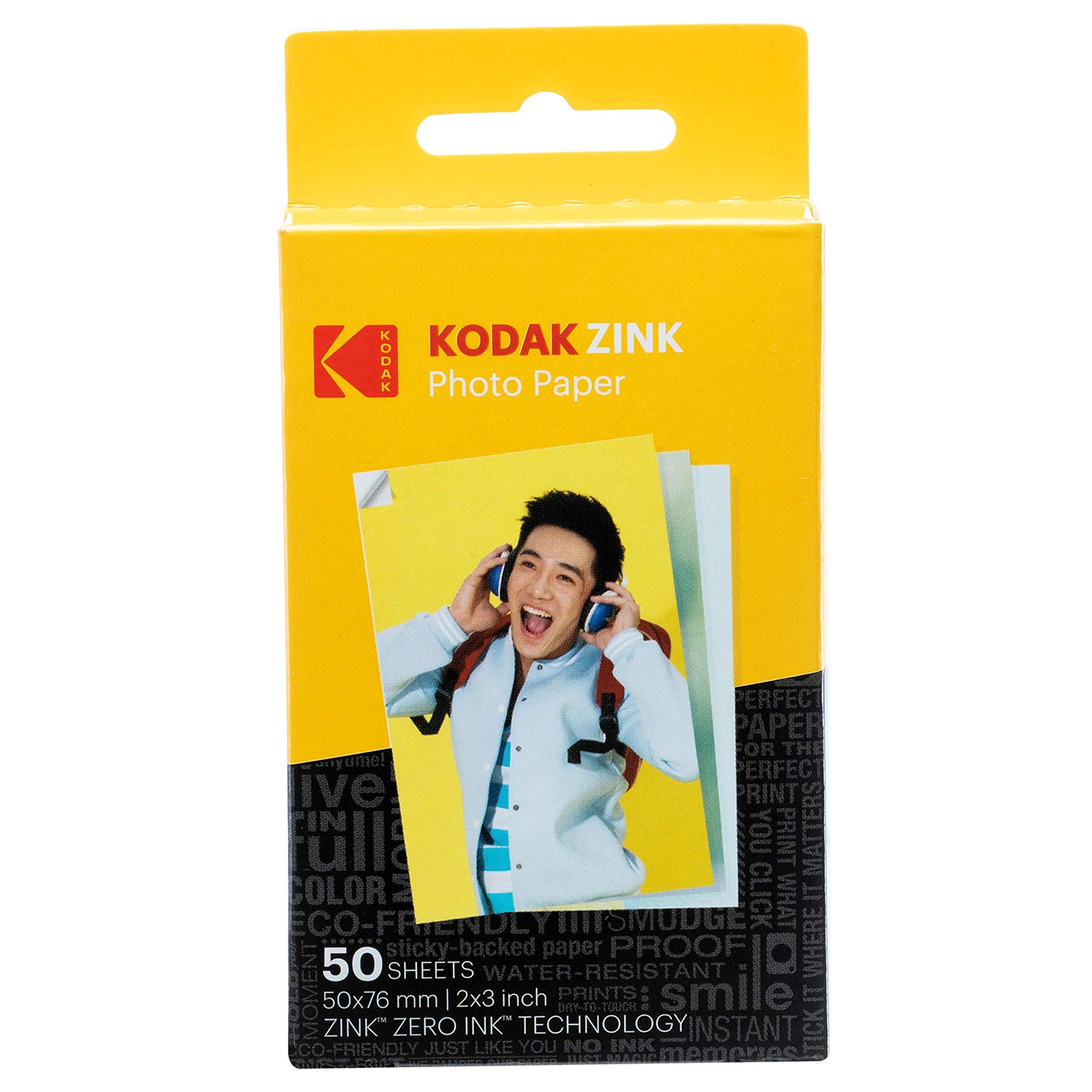KODAK Premium Zink Photo Paper - 2"x3" Size, 50 Sheets | Inkless, Water Resistant