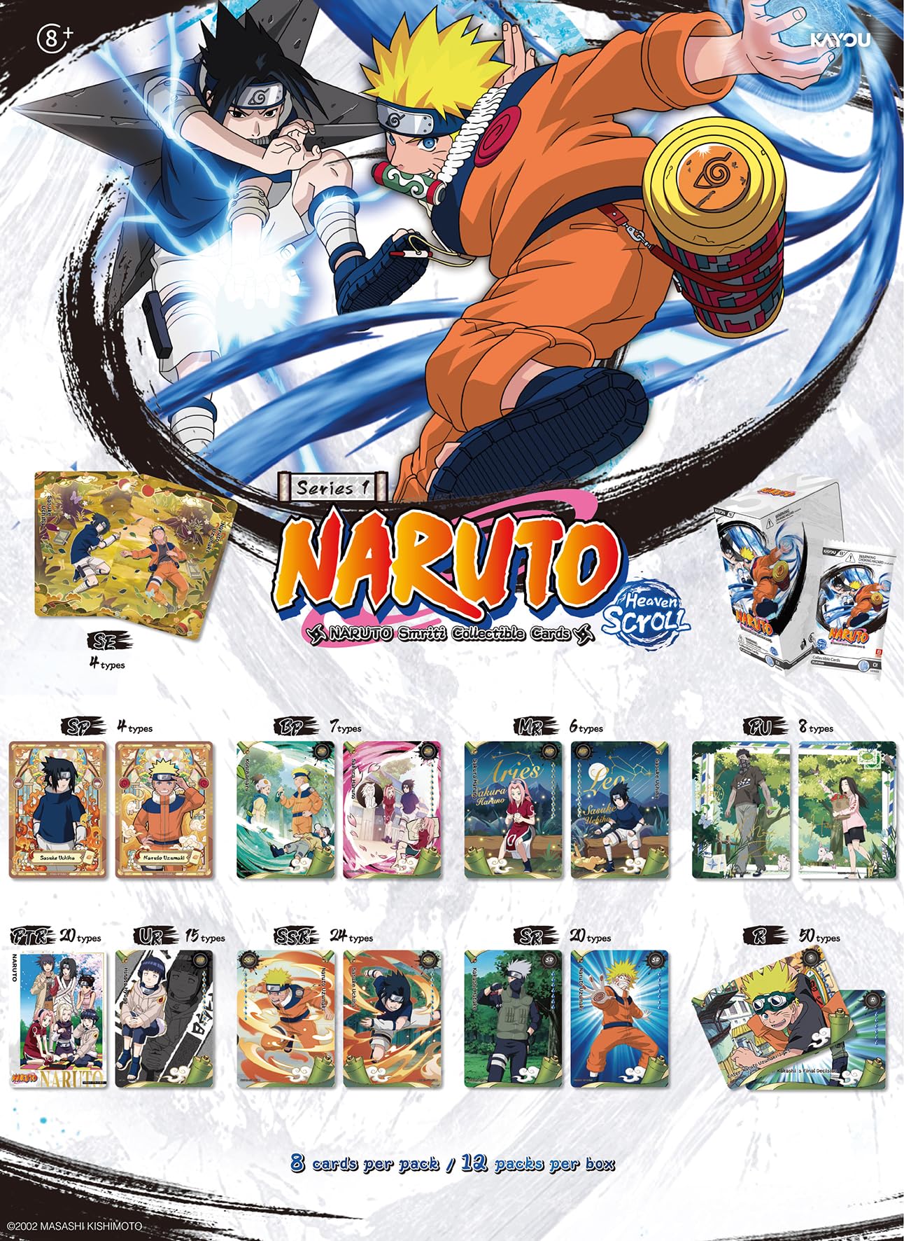 Kayou Naruto Heaven Scroll Booster Pack - Collectible Trading Cards | 8 Cards Per Pack | Ages 3+ 3