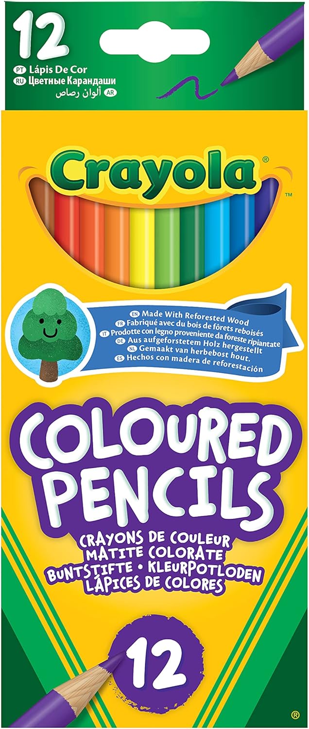 Crayola 3.3612 - 12 Coloured Pencils in Stackable Window Box