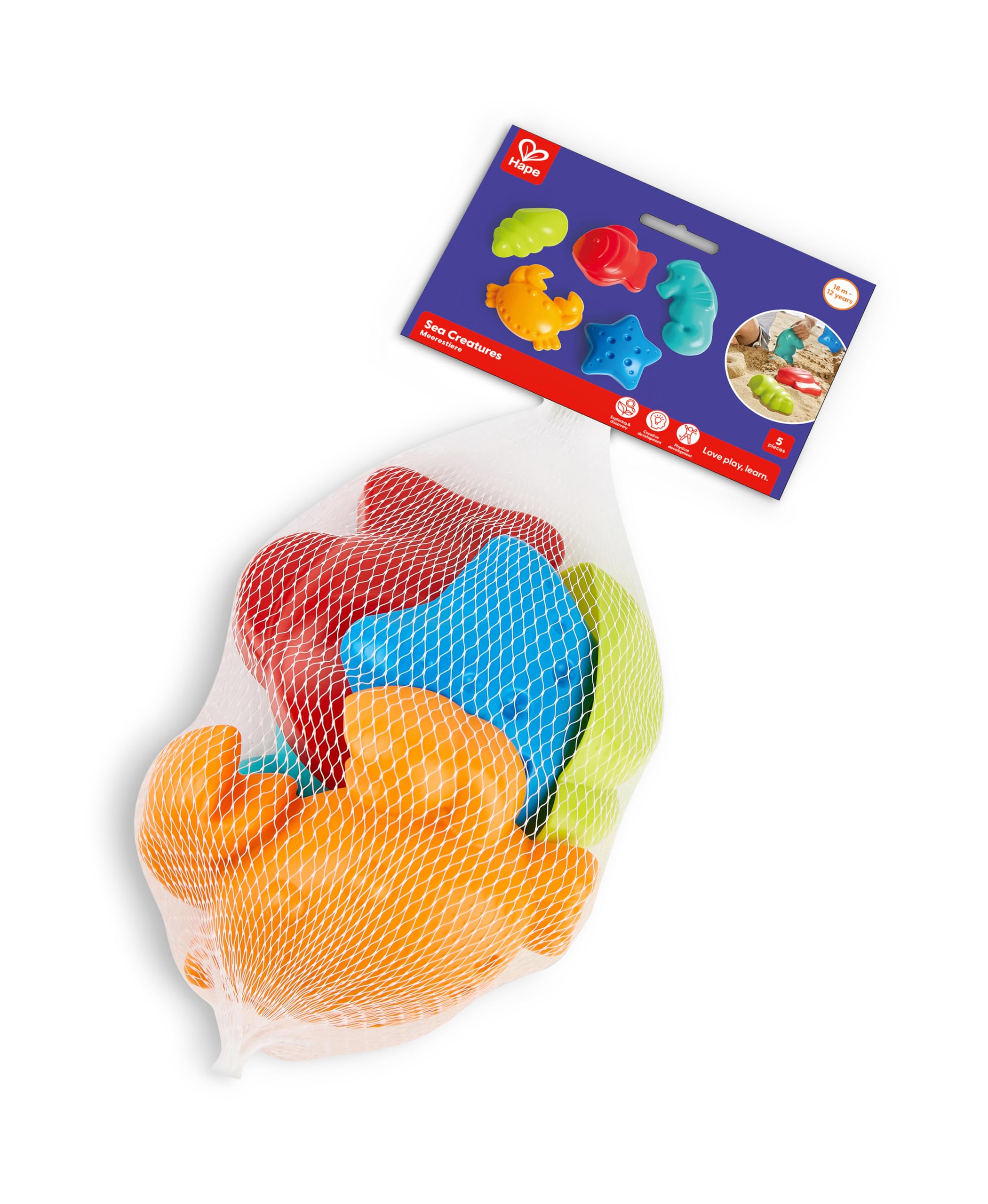 Hape Sea Creatures Sand Moulds - Beach Toys | Ages 2-6 | Plastic 3