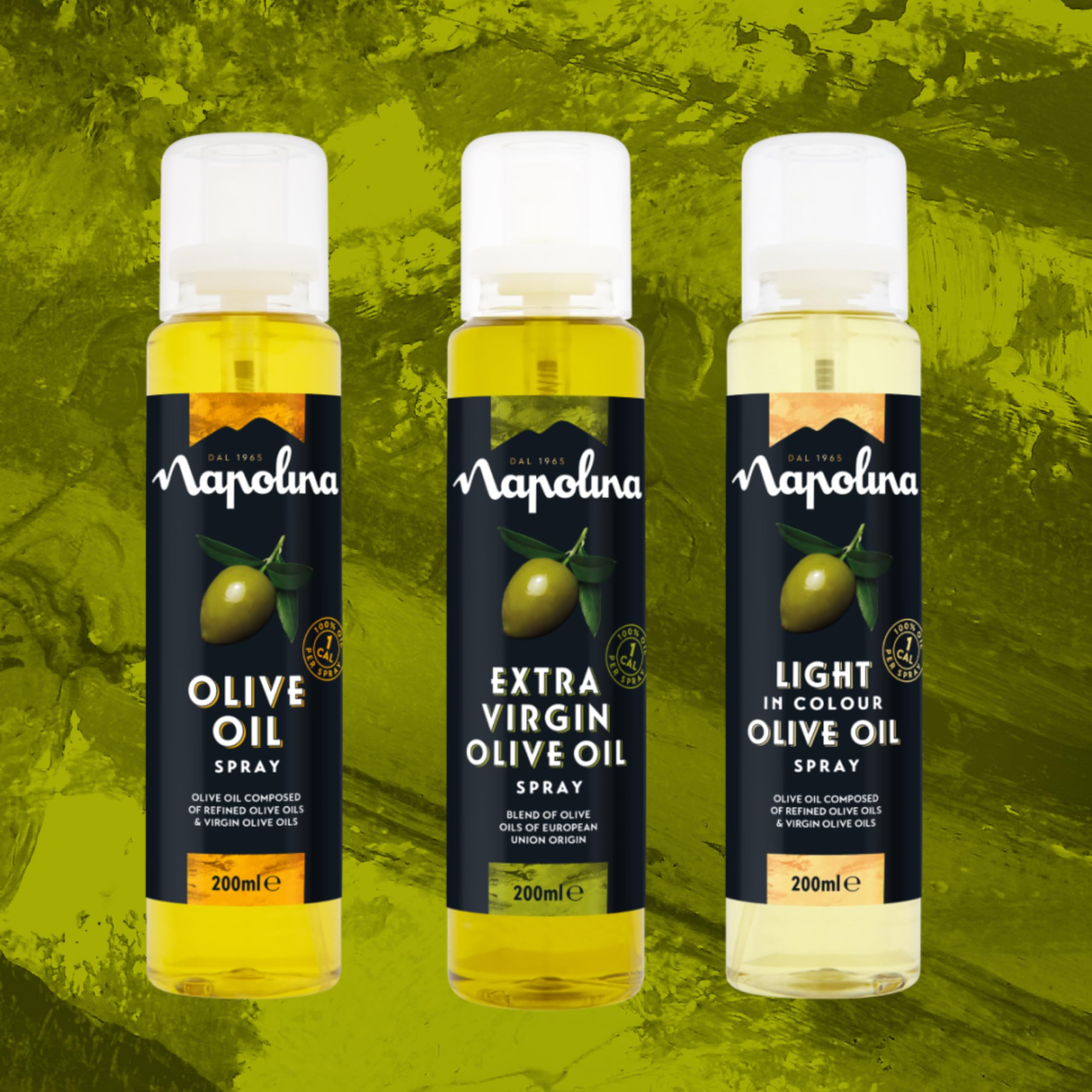 Napolina Extra Virgin Olive Oil Spray - 1 Calorie Per Spray | 200 ml | Recycled Plastic Bottle