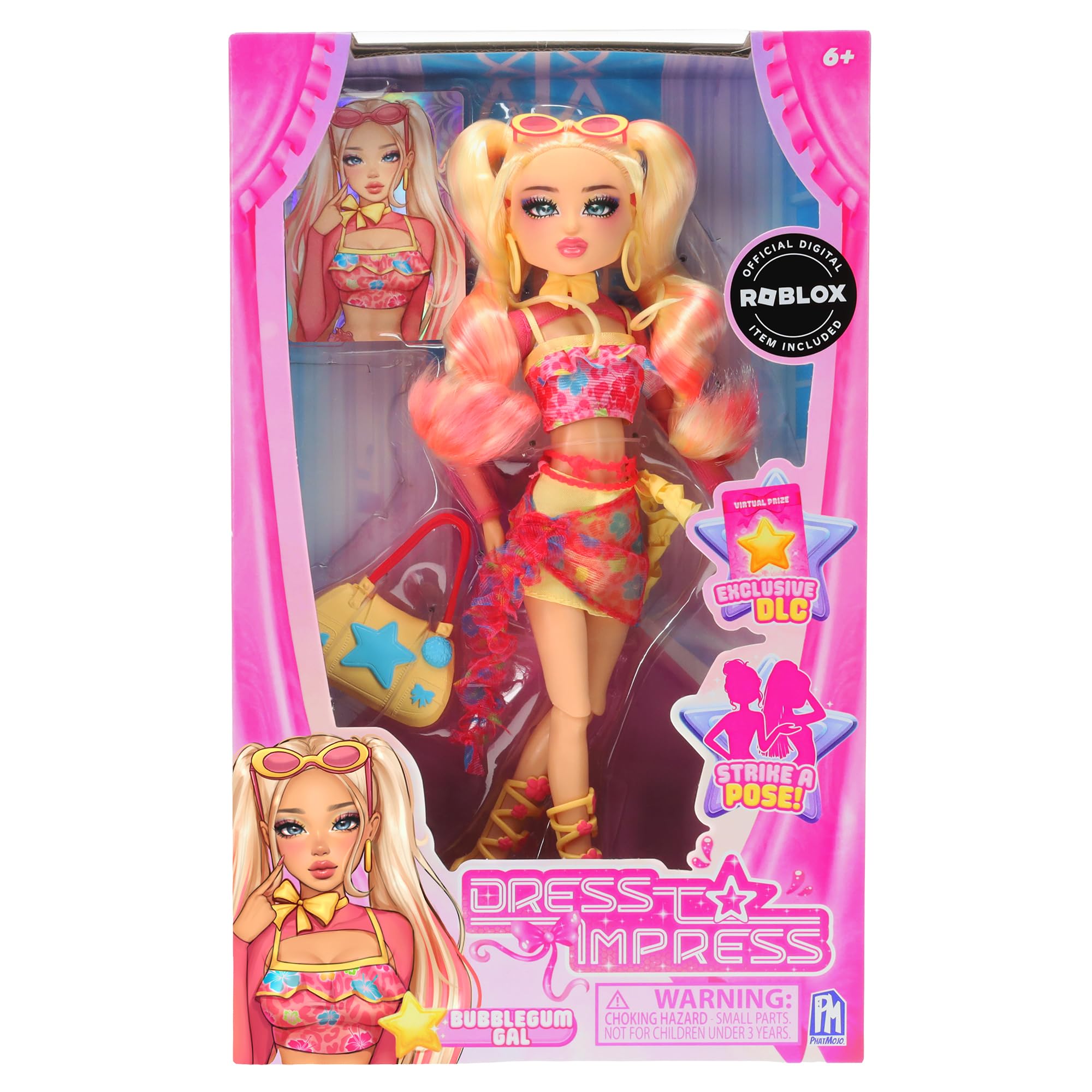 PhatMojo Dress To Impress Bubblegum Gal Fashion Doll - 11.5 Inch, Fully Articulated