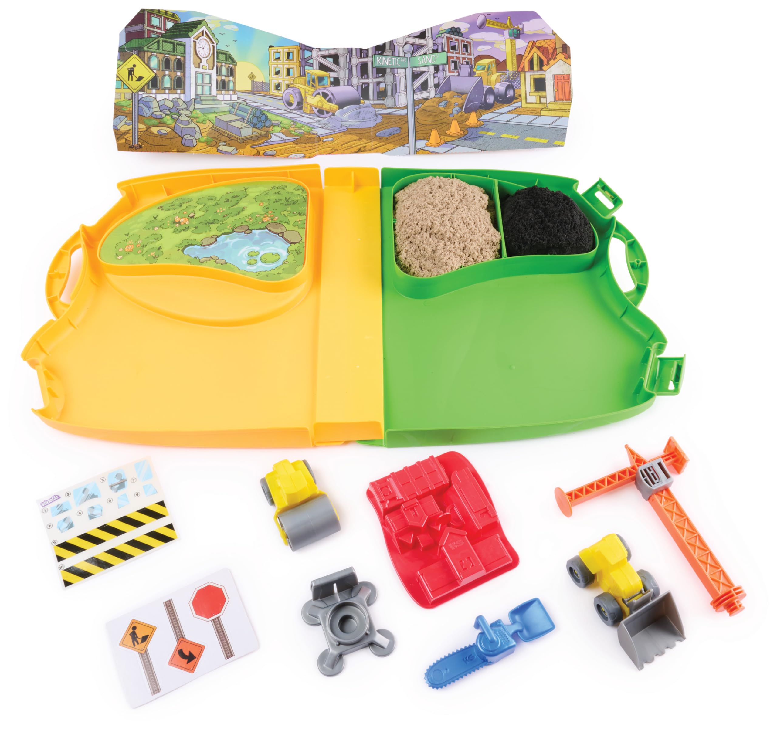 Kinetic Sand Construction Zone - Moldable Play Sand Sensory Toys for Ages 3+ 3