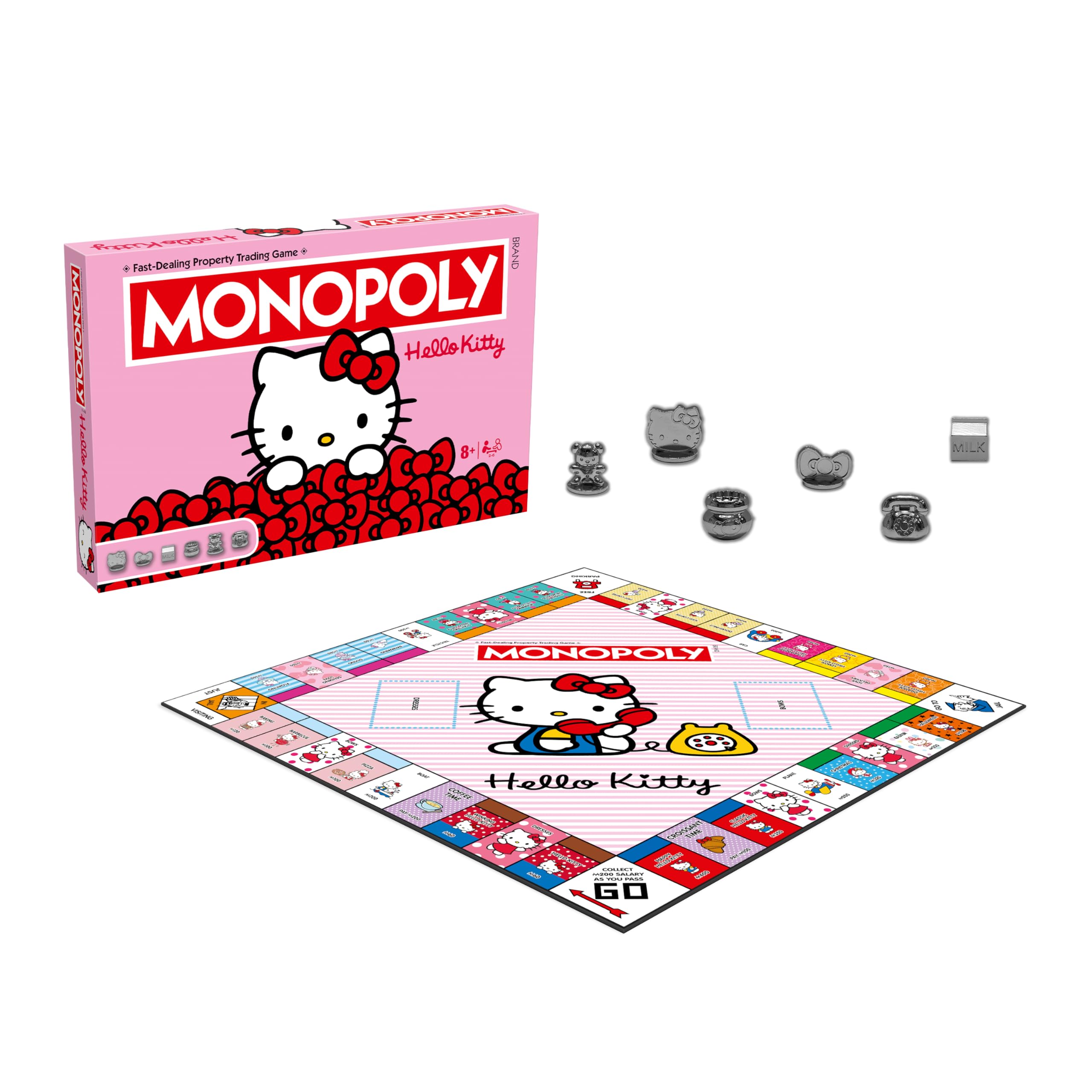 Winning Moves Hello Kitty Monopoly Board Game | 2-6 Players | Ages 8+ | Kawaii Edition