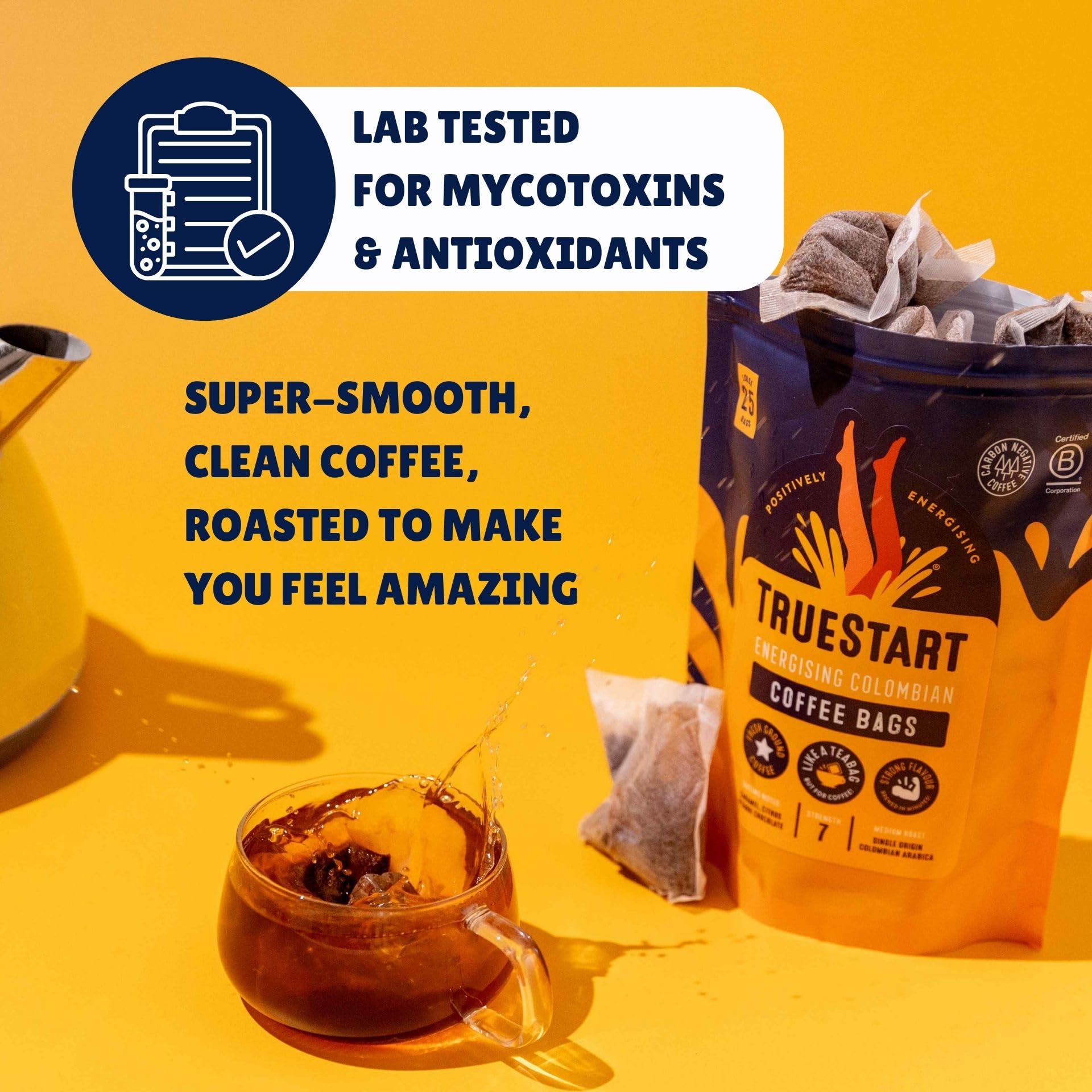 TrueStart Coffee Bags, Swiss Water Decaf – 25 Loose Bags, Mycotoxin-Free, Antioxidant-Rich, Gluten-Free, Individually Wrapped 4