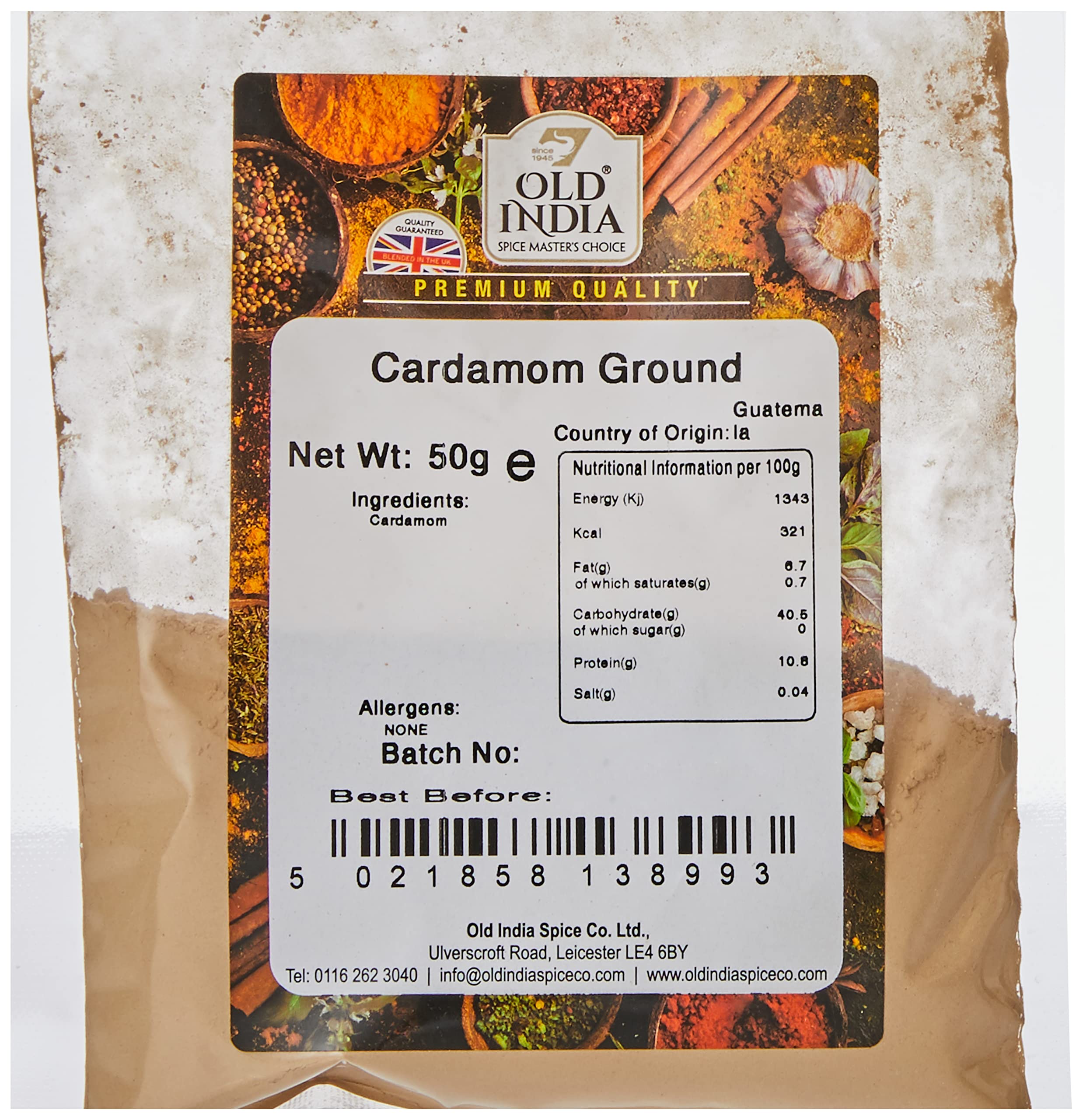 Old India Ground Cardamom - 100% Natural, Additive-Free | 50g