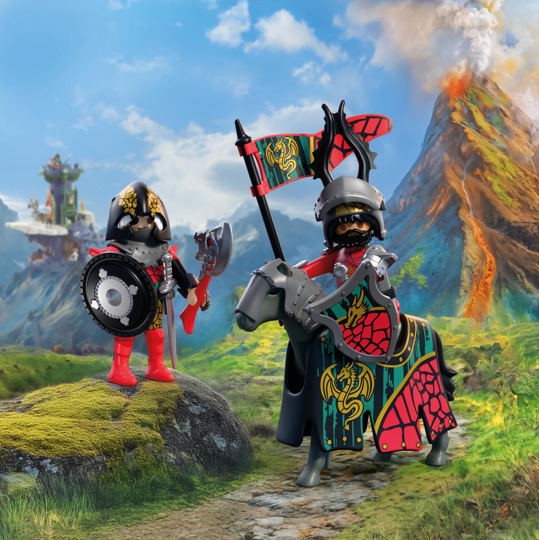 Playmobil Dragon Knight Leader - Knight on Horseback with Banner | Ages 4+ | Model 72118