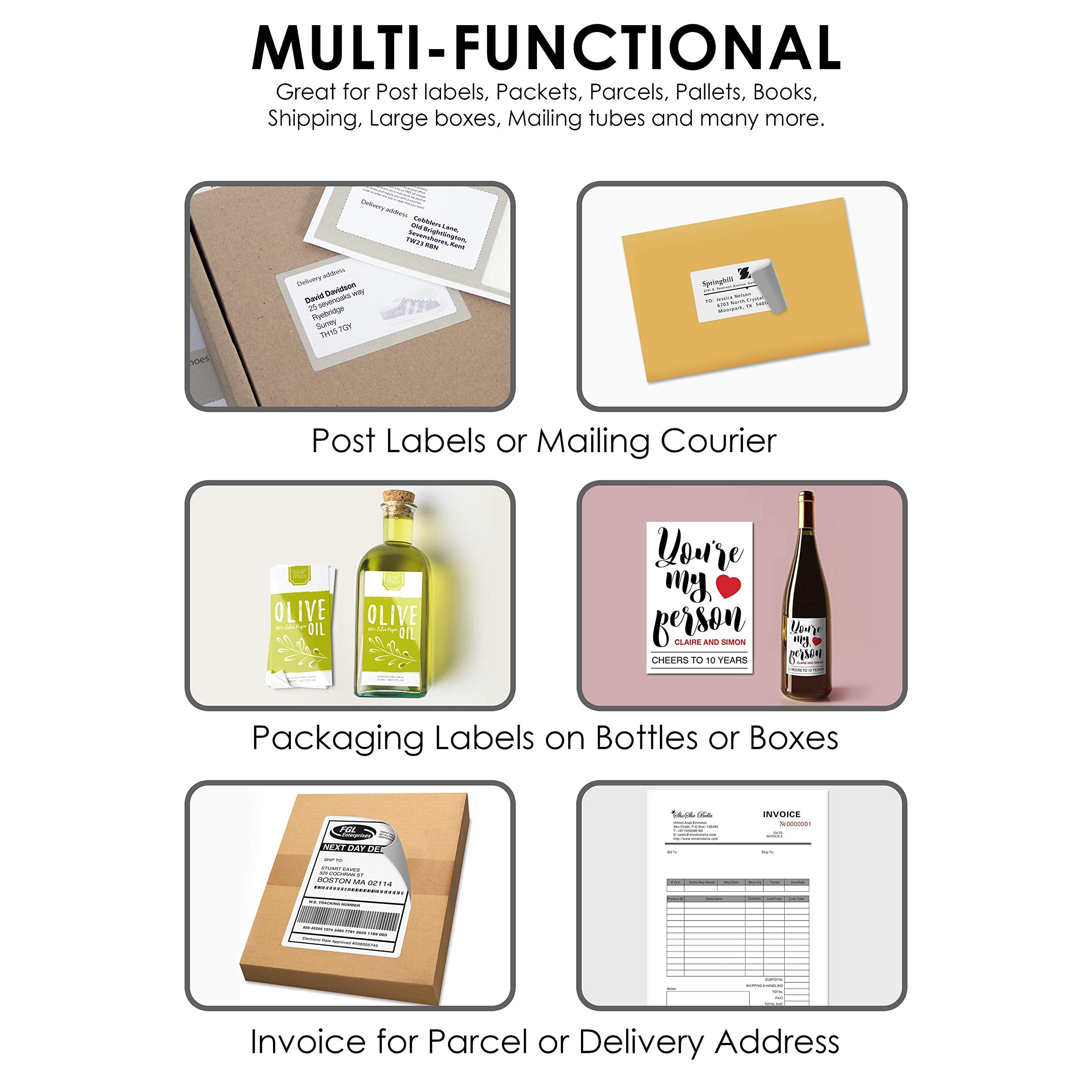 iSOUL Address Labels - 525 Total Labels | 21 Per A4 Sheet | Matte White Self-Adhesive