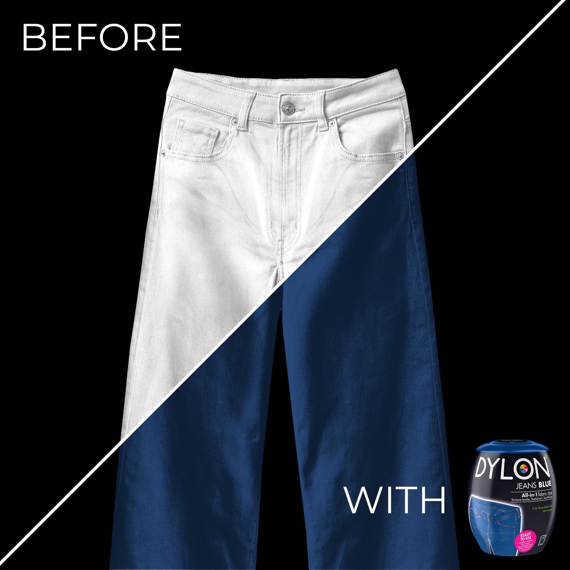 Dylon Washing Machine Fabric Dye Pod for Clothes & Soft Furnishings - Jeans Blue | 350g 3
