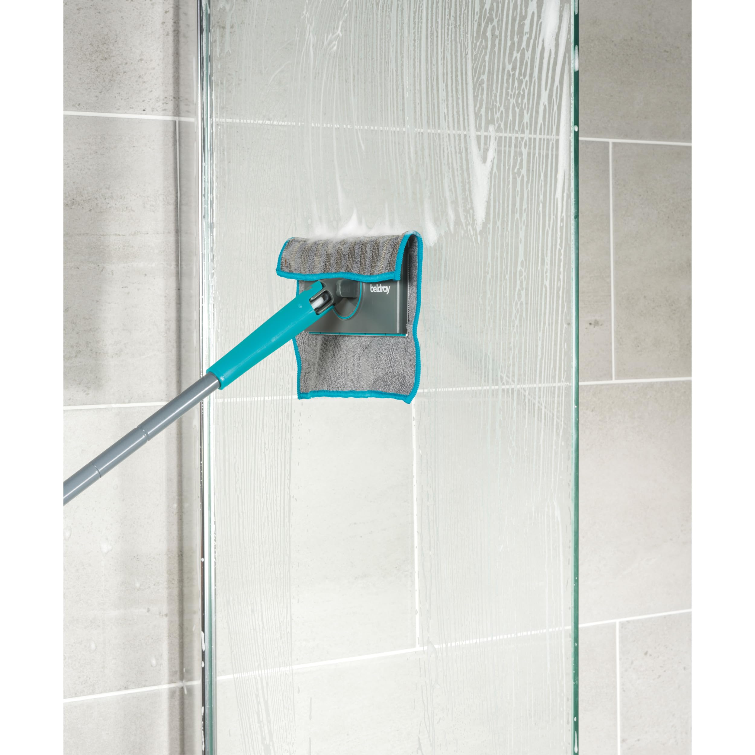 Beldray Anti-Bac Clip-to-Grip Bathroom Mop - Large Mop Head, 360° Handle, Includes 4 Cloths 7