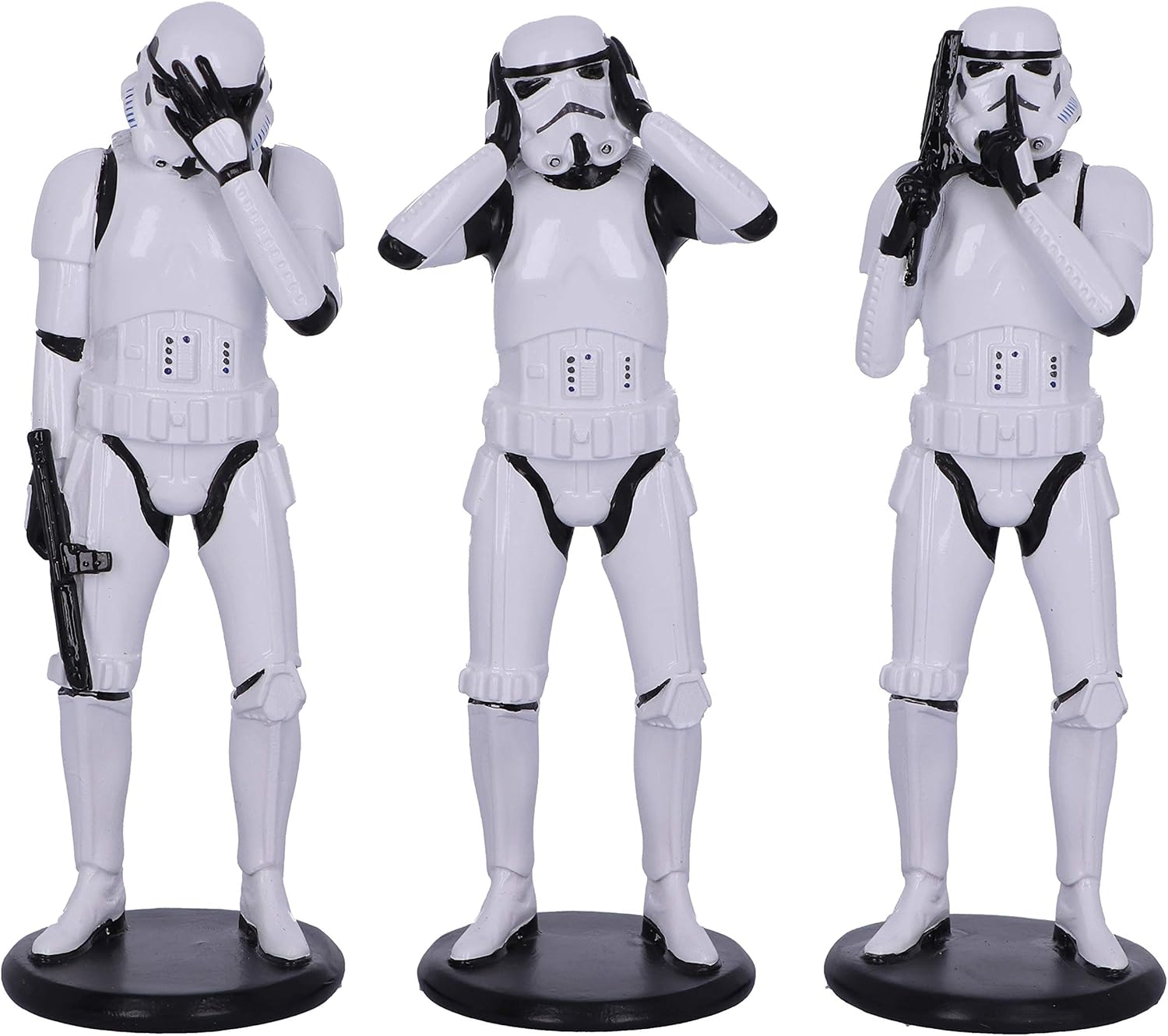 Nemesis Now Three Wise Stormtroopers - See No Evil, Hear No Evil, Speak No Evil Sci-Fi Figurine Trio 1