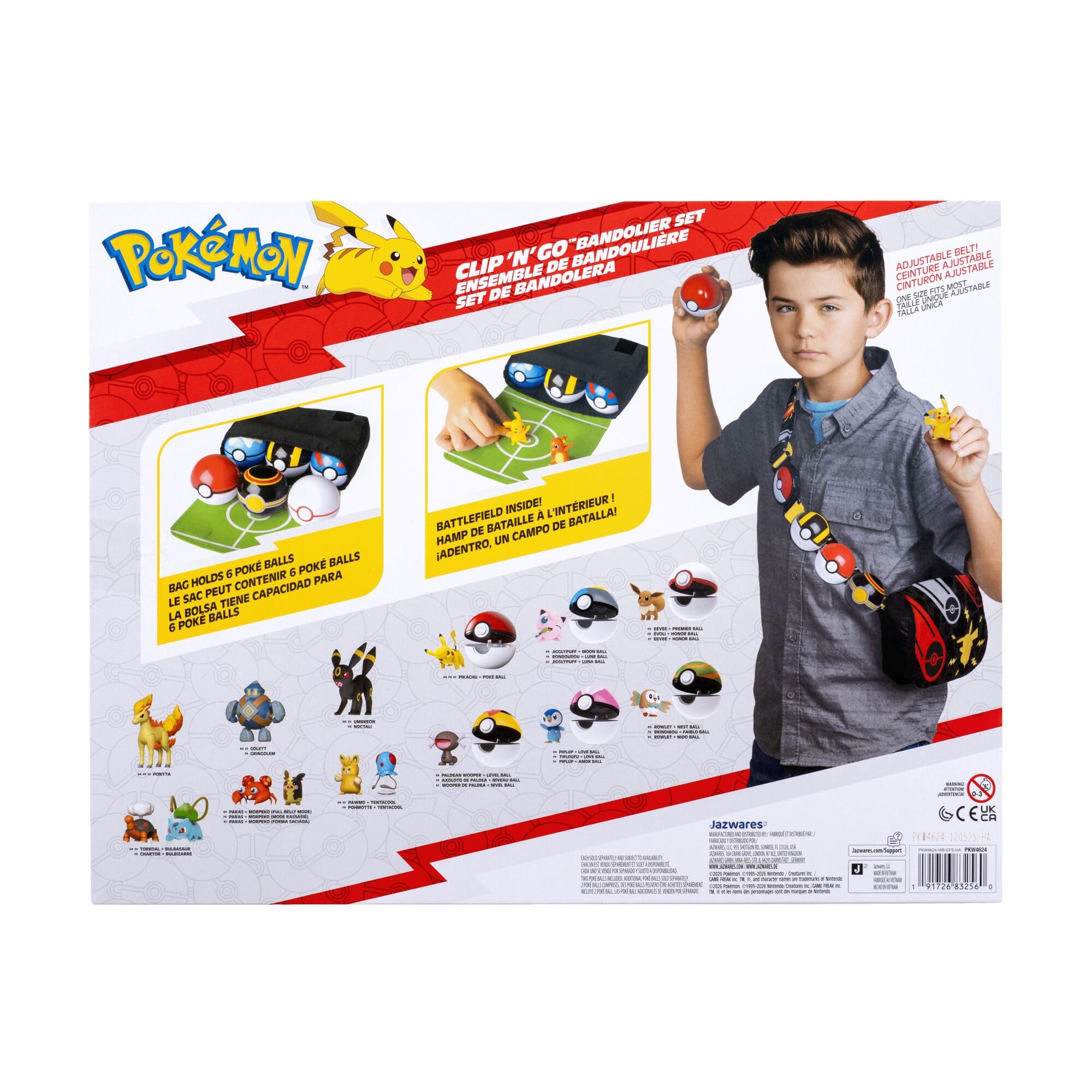 Pokémon Clip ‘N’ Go Pikachu Bandolier Set - Includes 2-Inch Pikachu Figure, Poké Ball & Great Ball, Ages 4+ 9
