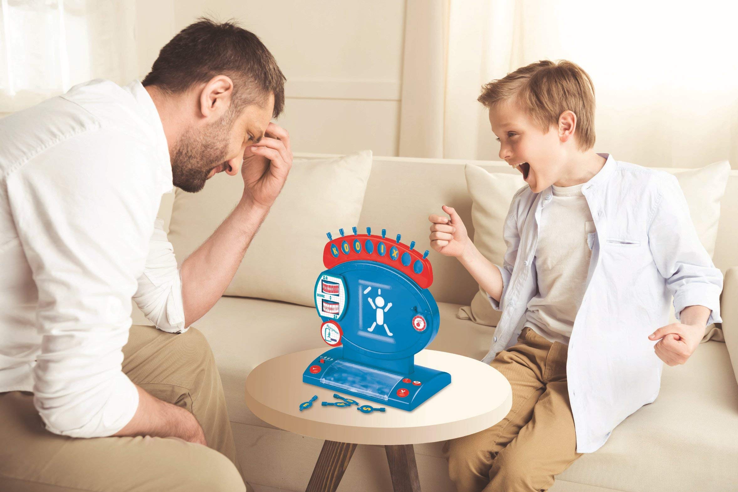 Lexibook JG800 Electronic Hangman Board Game, 2-Player Spelling Challenge with Light and Sound Effects, Blue/Red 7