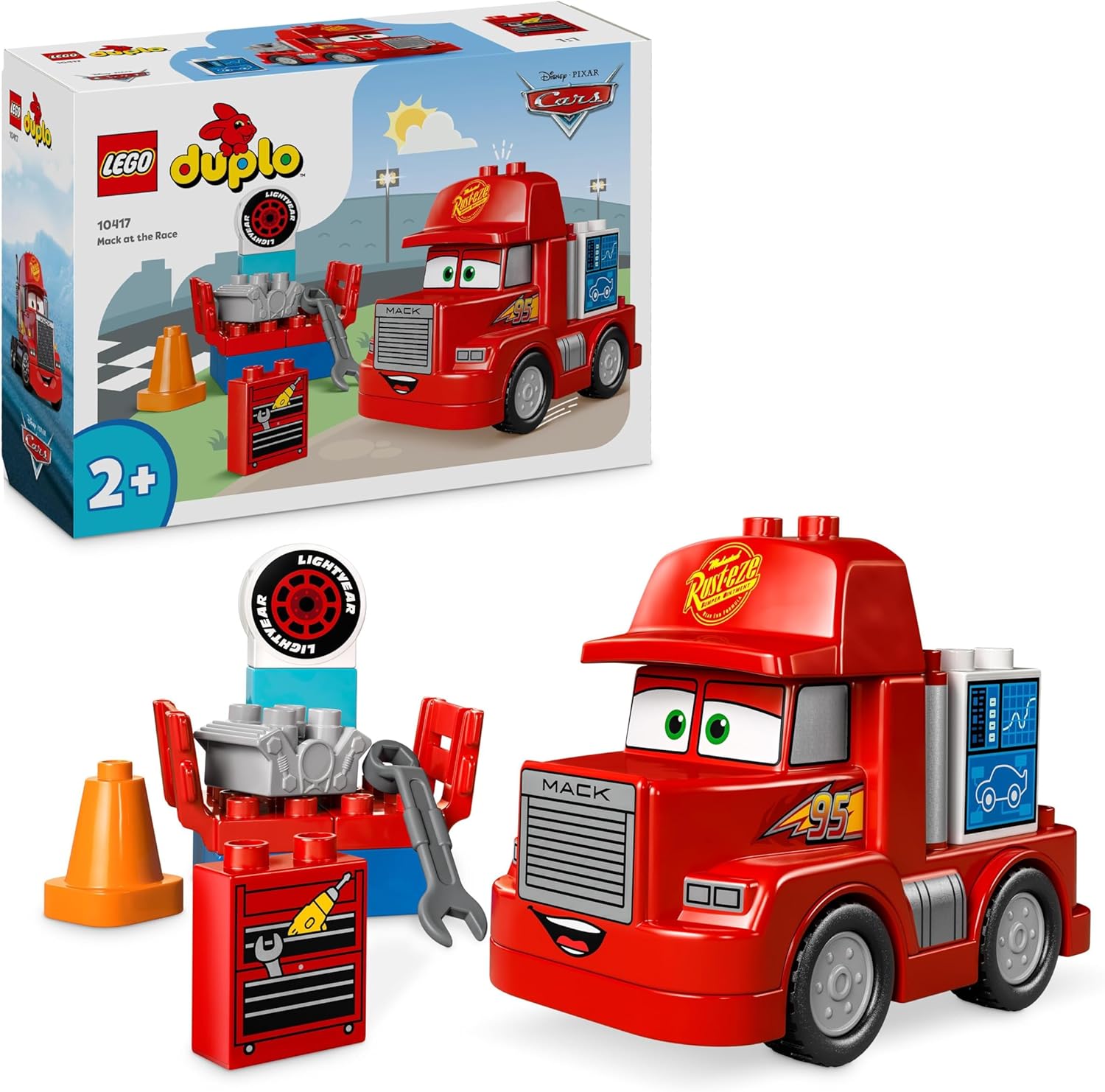 LEGO DUPLO Disney and Pixar’s Cars Mack at the Race Set - Building Toy for Toddlers 2+ 1