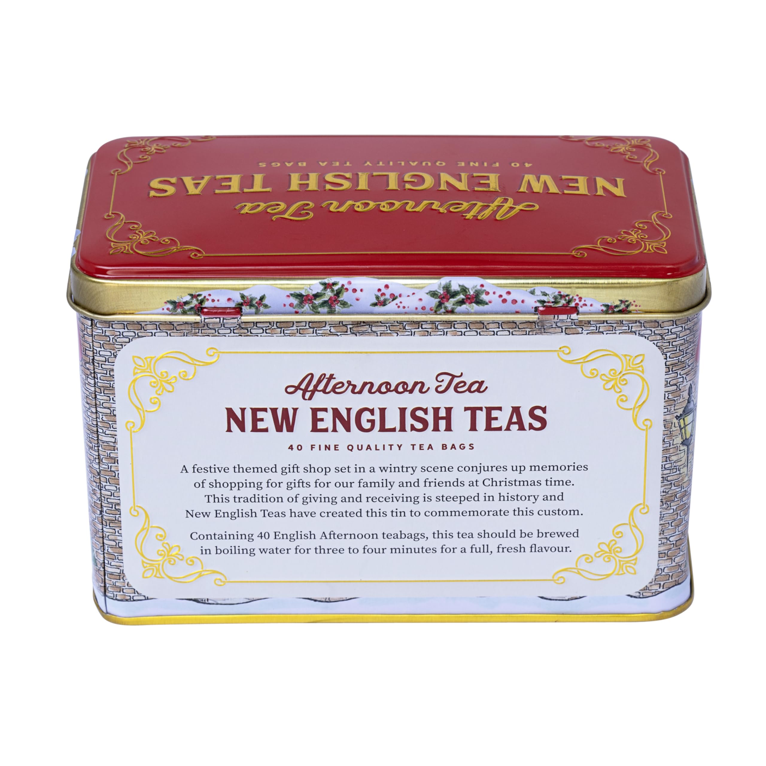 New English Teas Season's Greetings Christmas Tea Tin with 40 Afternoon Tea Bags 4