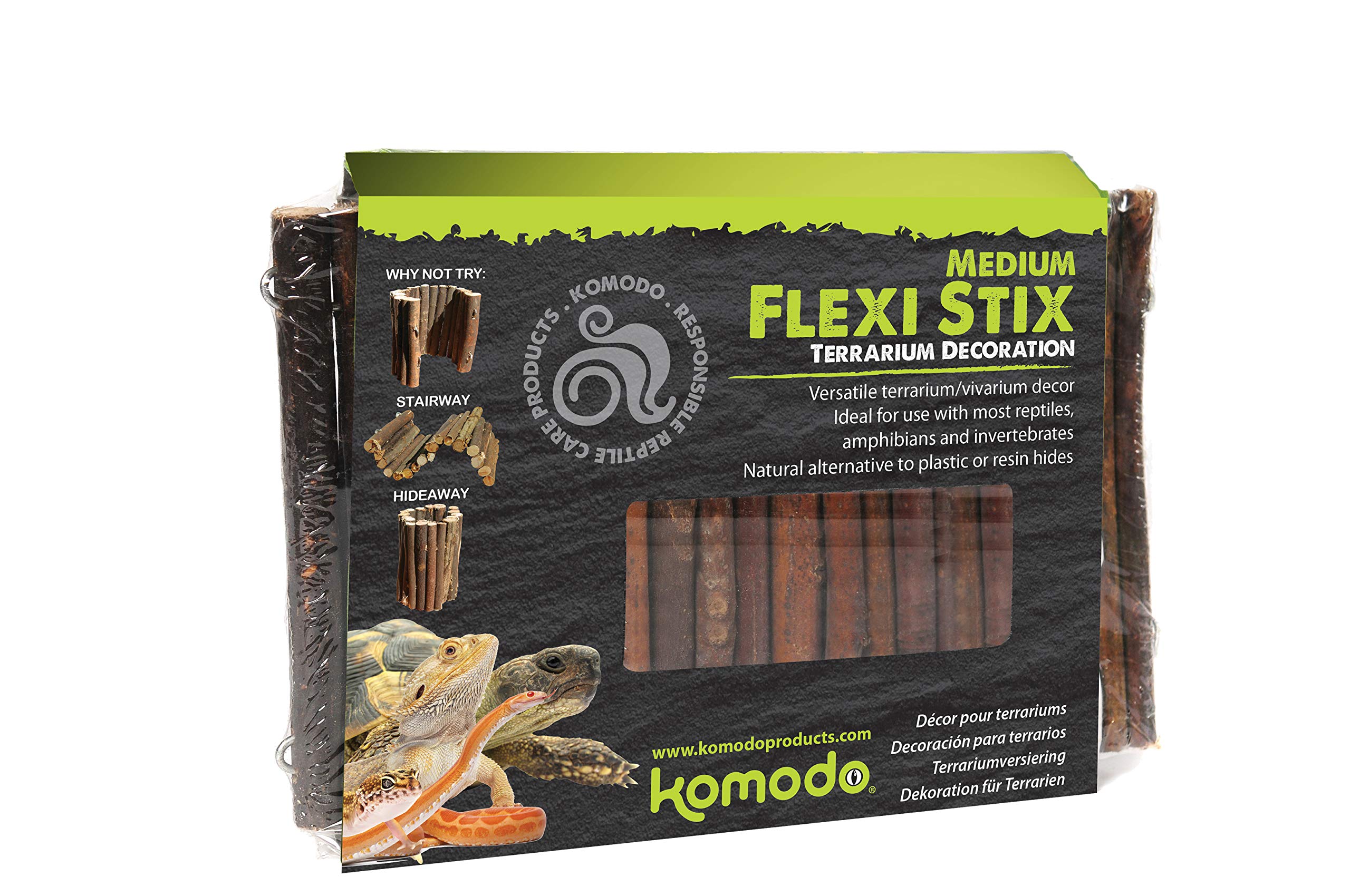 Komodo Flexi Stix - Medium Hideout Decor | Natural Material | Bendable & Mouldable