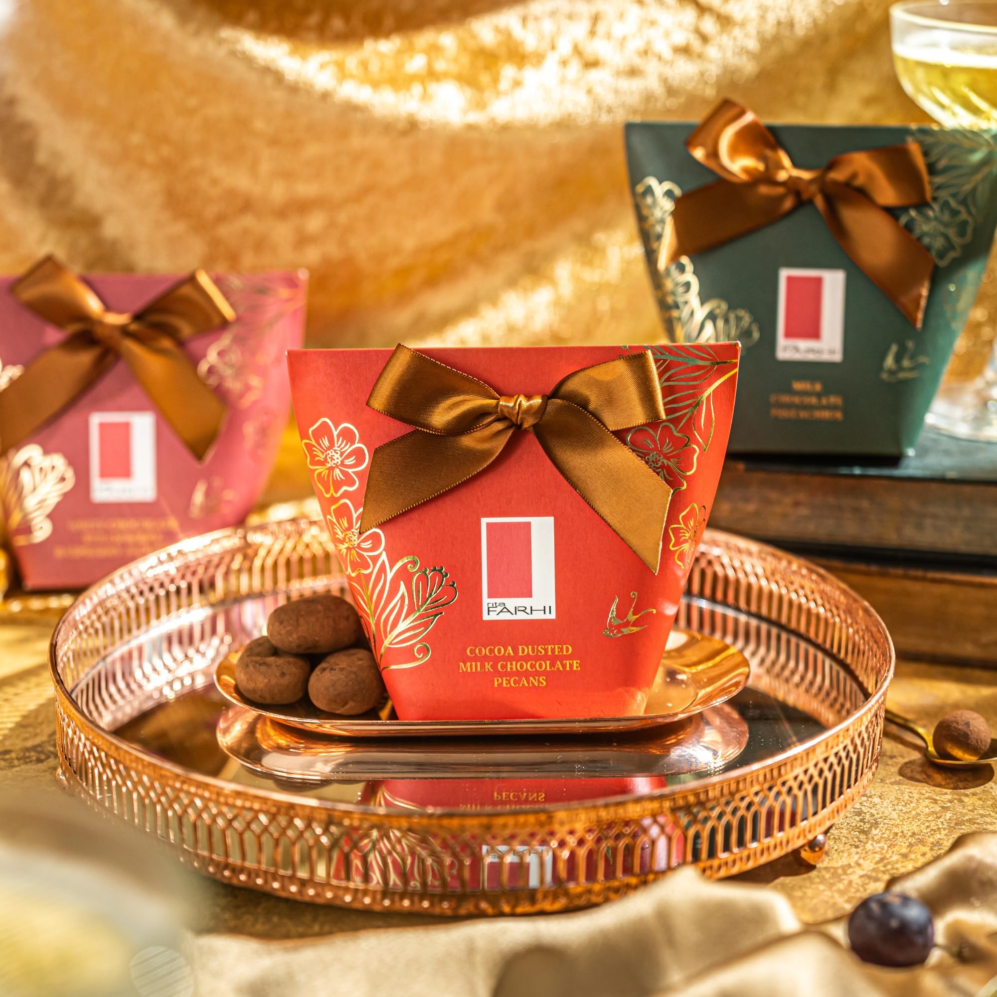 Rita Farhi Milk & Dark Chocolate Brazil Nuts in Luxury Gift Box, 130g 11