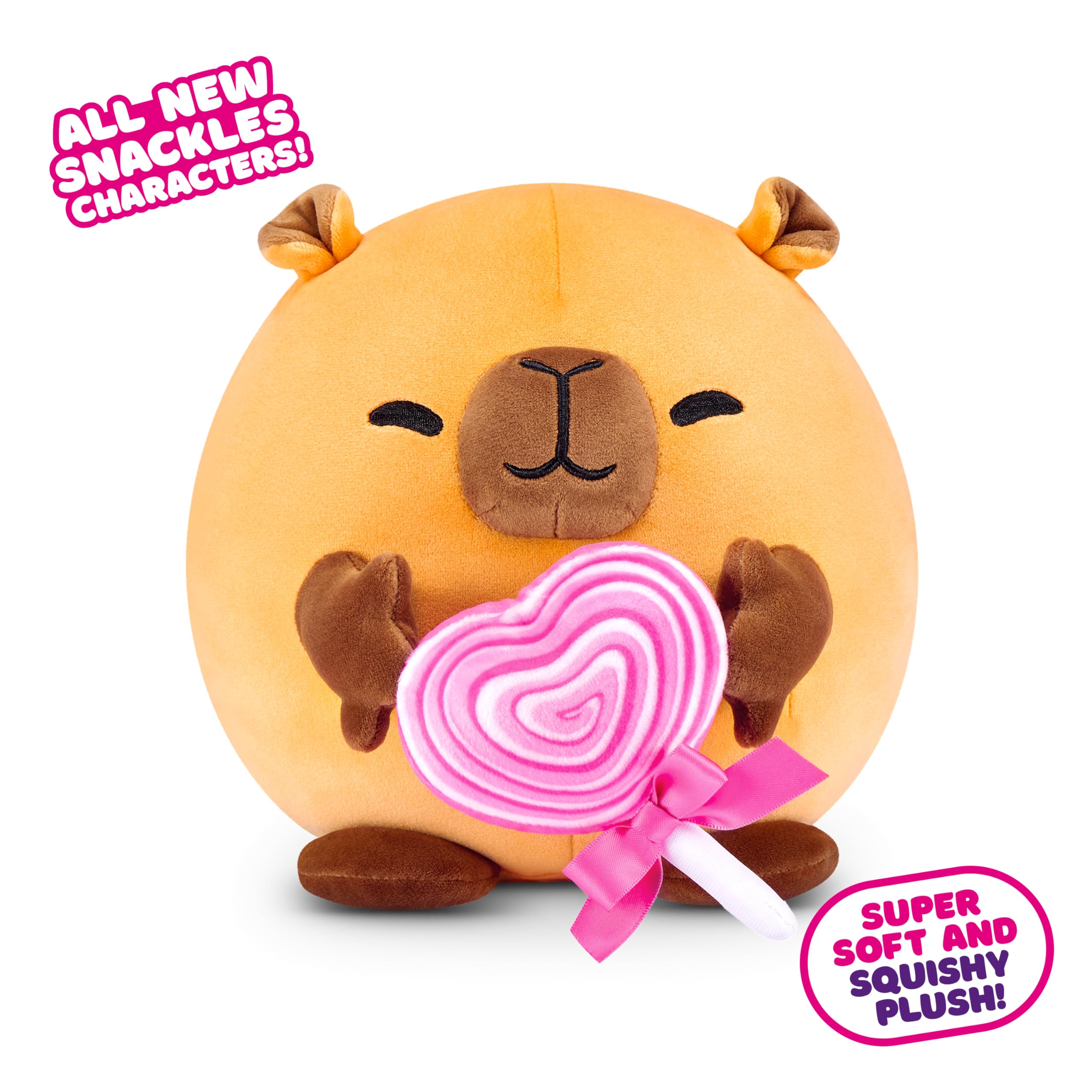 Snackles Capybara - 20 cm ZURU Cuddly Squishy Comfort Plush with Lollipop Snack 9