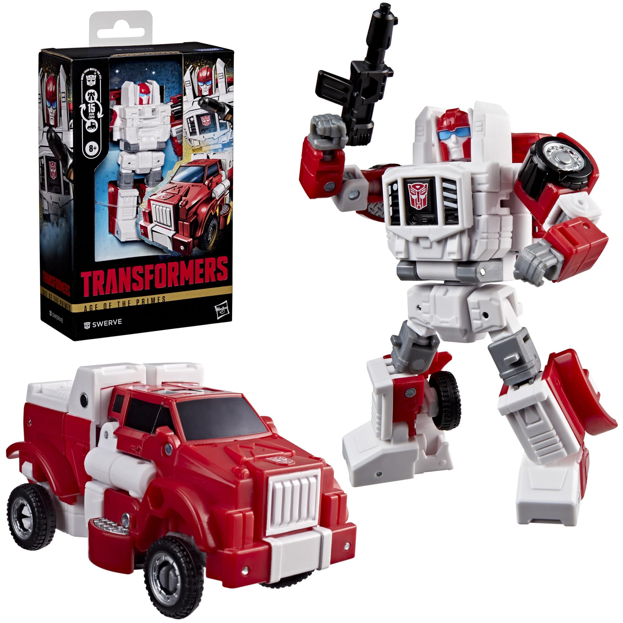 Transformers Age of the Primes Swerve Deluxe Class Action Figure | 4.5-Inch | 15 Steps Conversion
