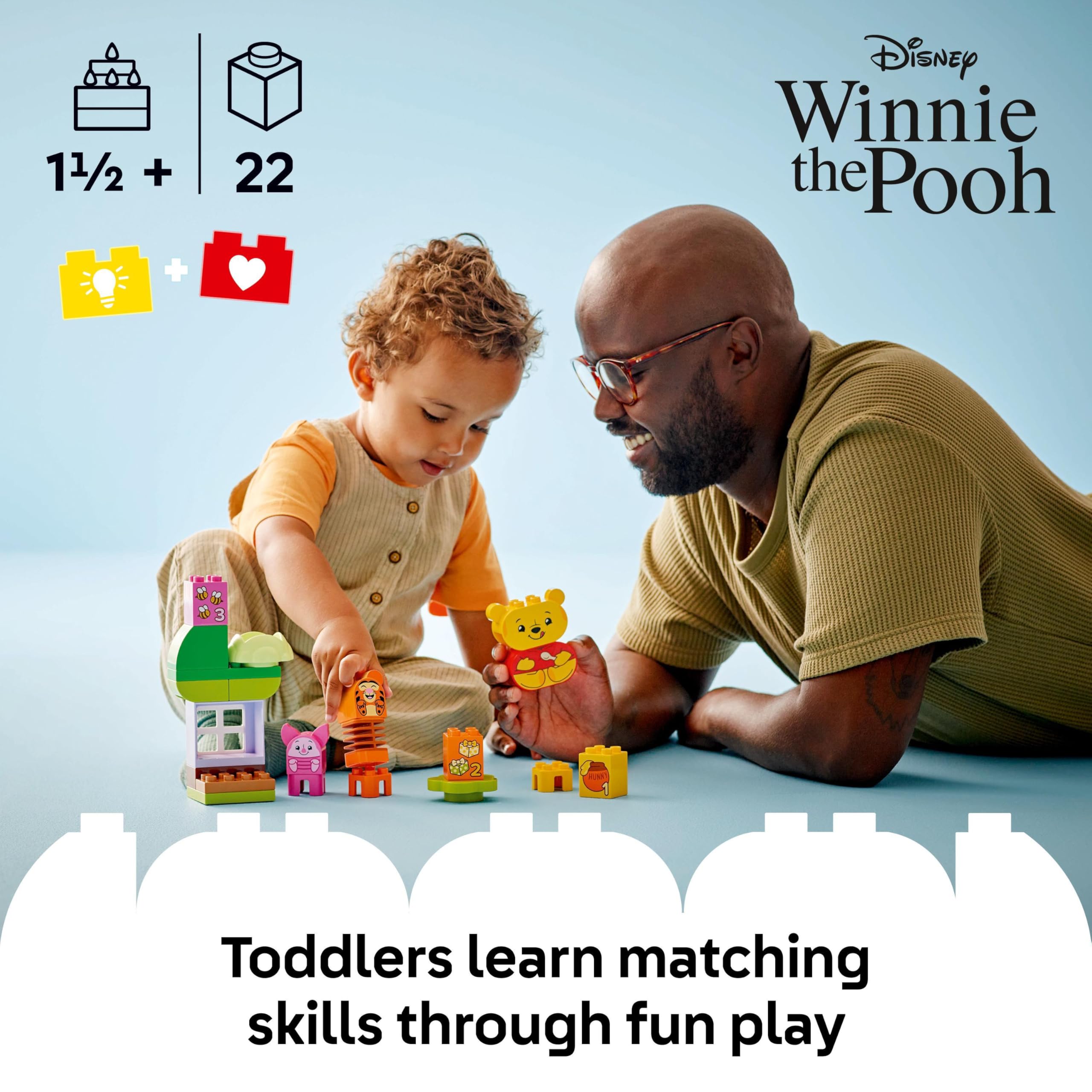 LEGO DUPLO Disney Winnie the Pooh’s Birthday Party Building Toy - 22-Piece Set for Toddlers 18 Months+ 5