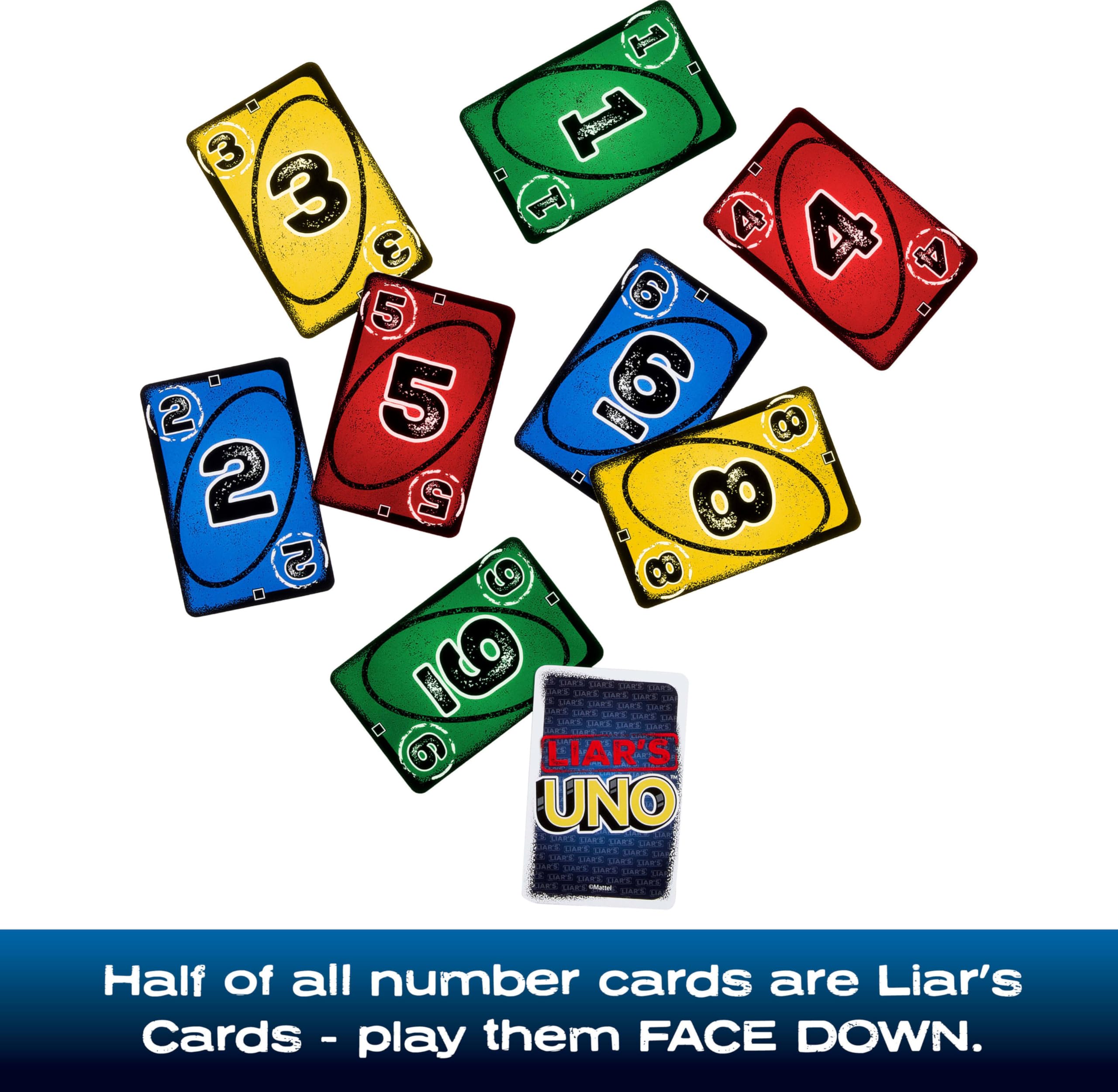 Mattel Games Liar's UNO Card Game in Travel Tin 10