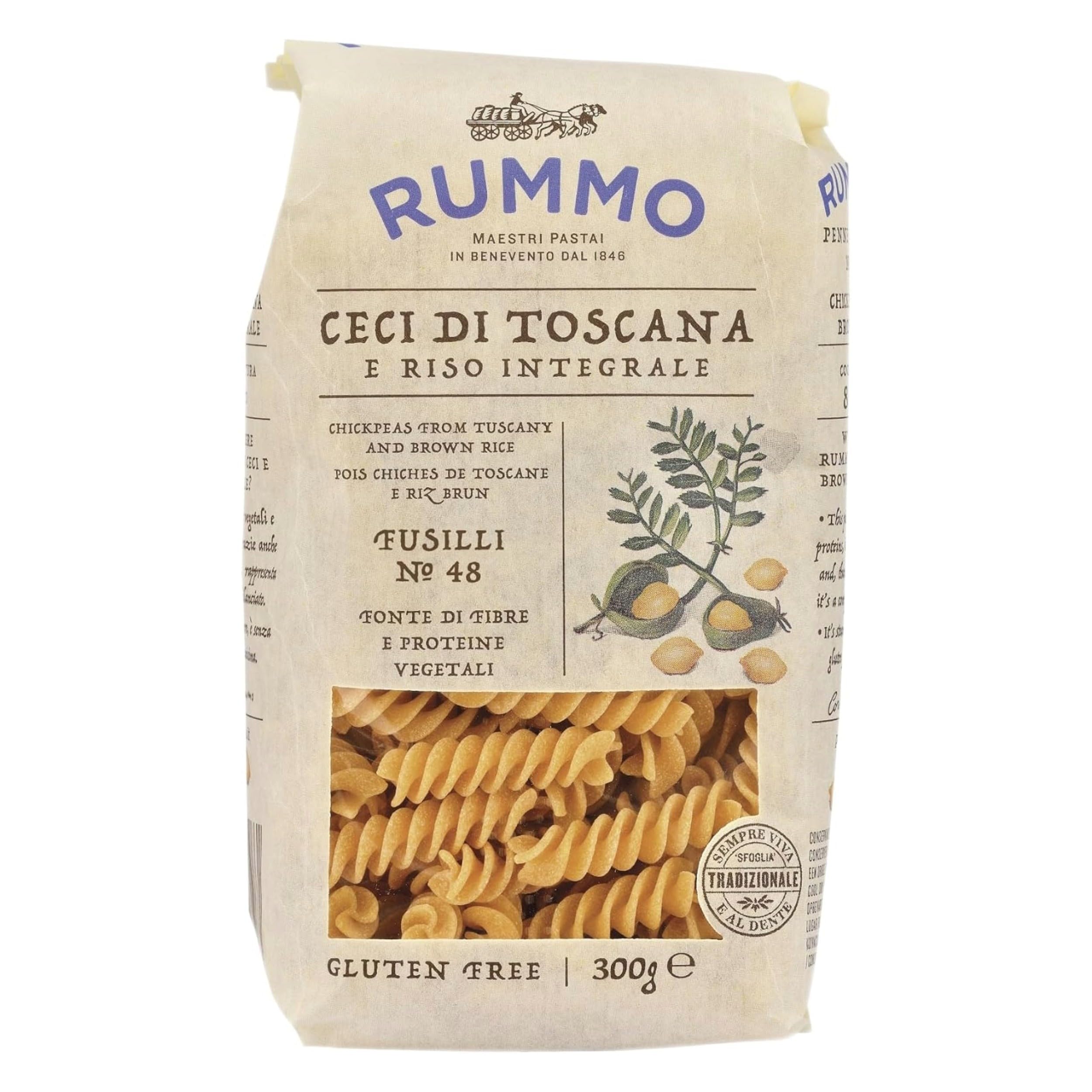 Rummo Chickpea Fusilli No.48 - Gluten-Free Italian Pasta, High in Protein 1