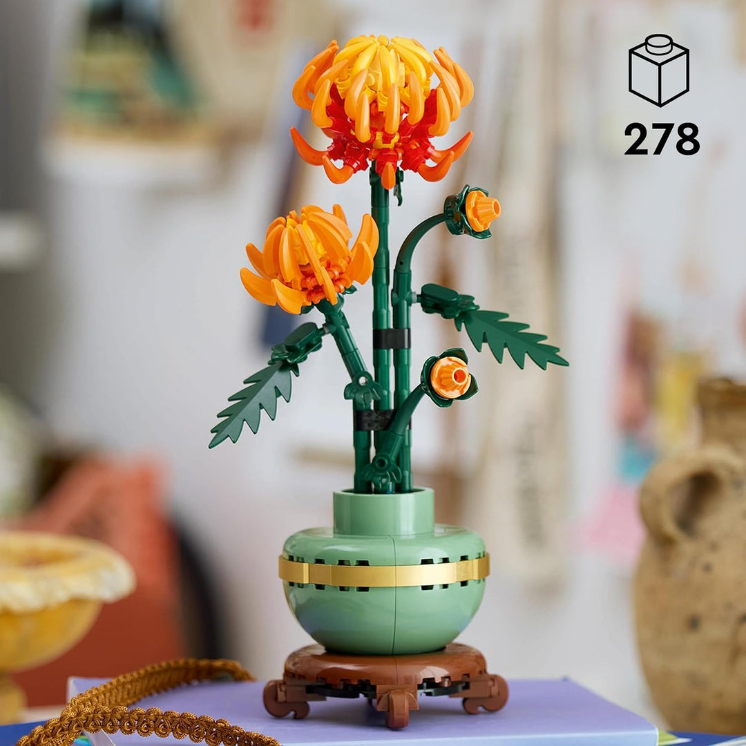LEGO Icons Chrysanthemum Flower Building Set - 278-Piece Creative Kit for Adults