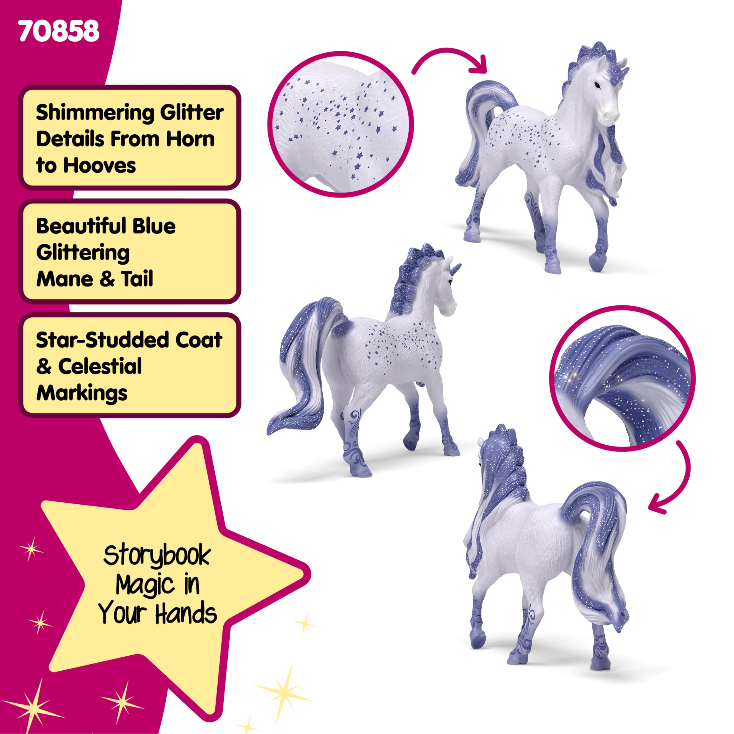 Schleich Bayala Cosmos Unicorn Stallion - 5" Fantasy Horse Play Figure for Kids 9
