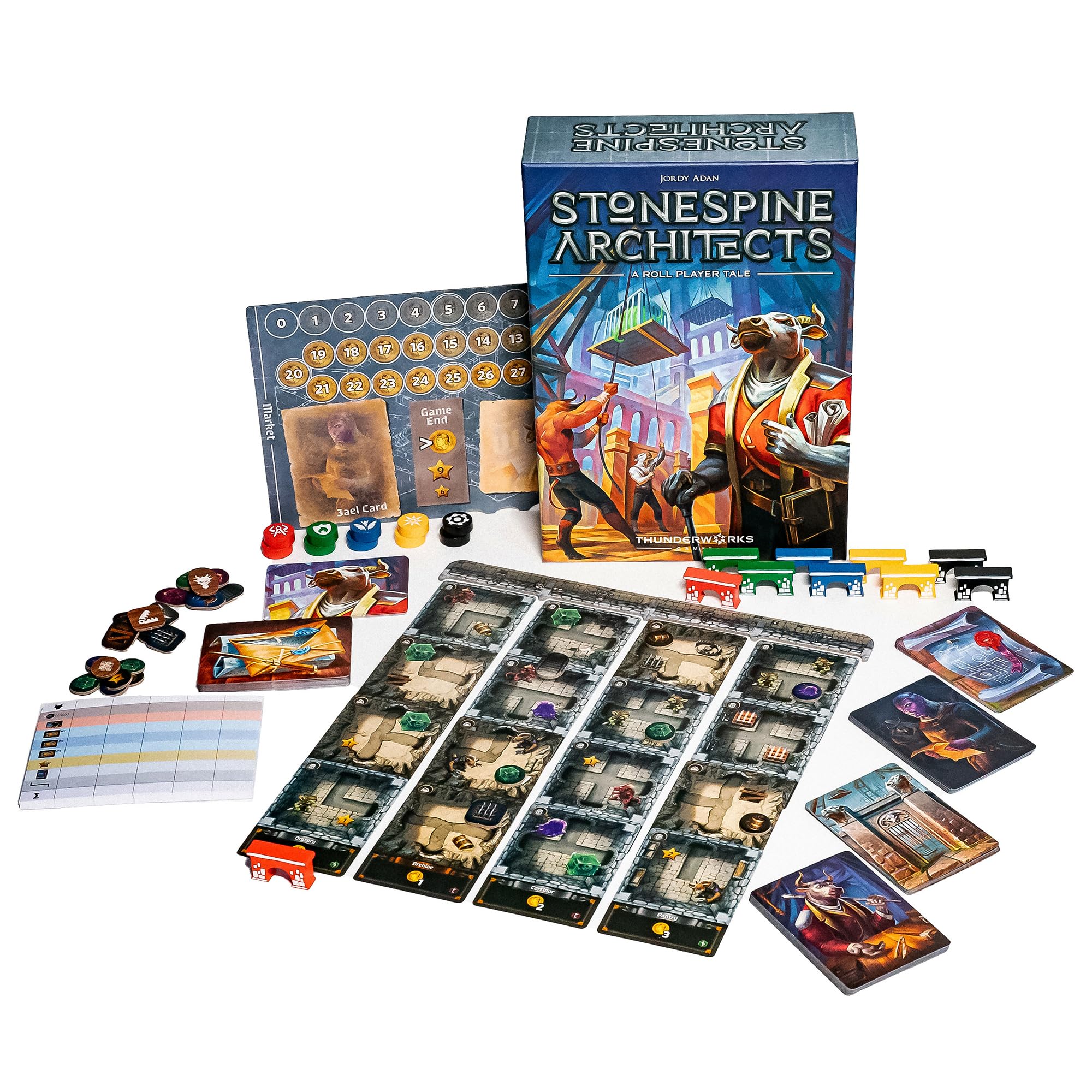 Thunderworks Games Stonespine Architects Card-Drafting Board Game 3