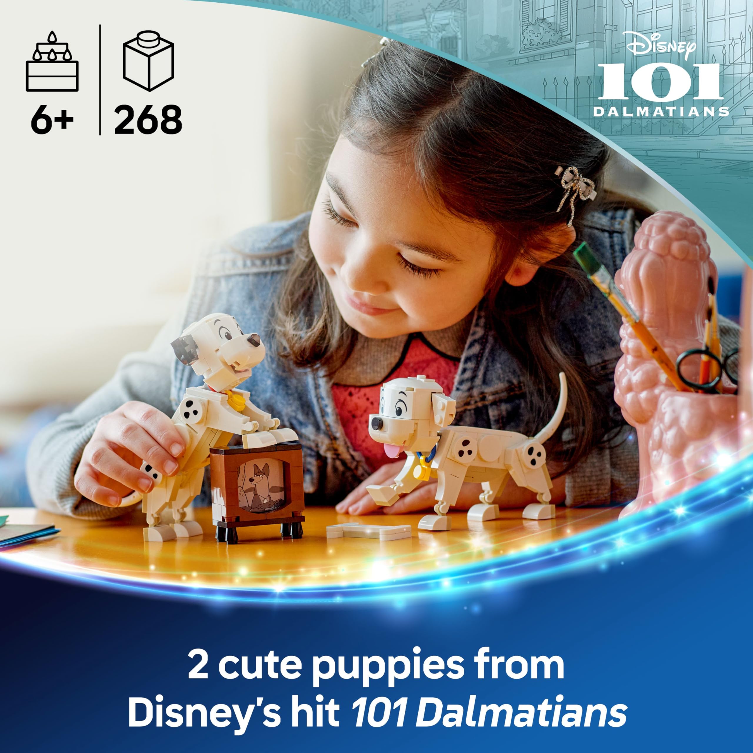 LEGO Disney Lucky & Penny 101 Dalmatians Puppies Building Toy - Ages 6+ | 2 Figures | Multicolor
