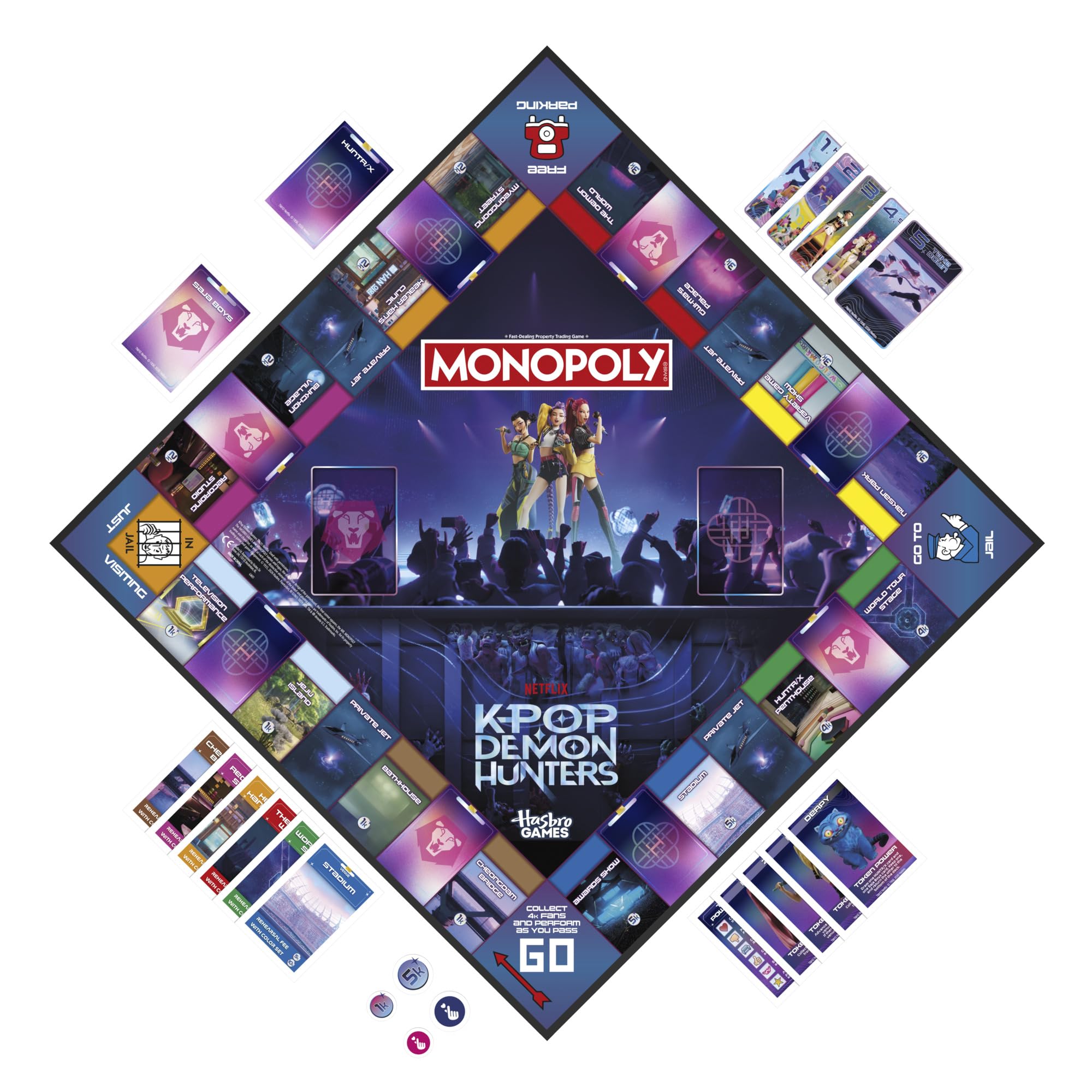 Monopoly KPop Demon Hunters Edition Board Game - Family Party Game for 2-6 Players, Ages 8+