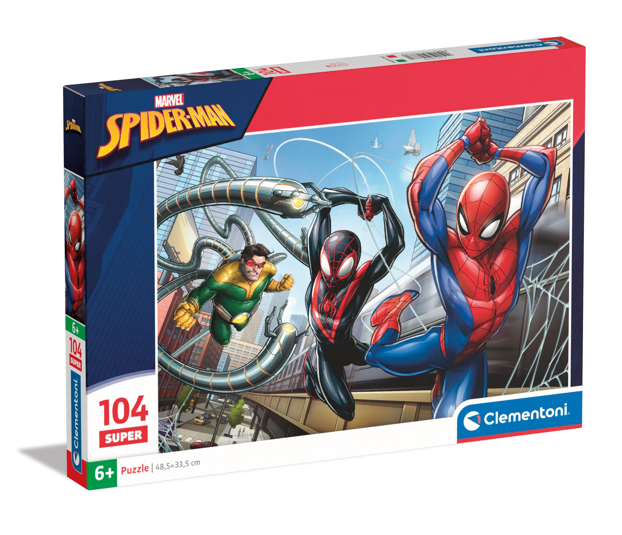 Clementoni Marvel Spider-Man 104-Piece Jigsaw Puzzle - Educational Kids Puzzle for Ages 6-8