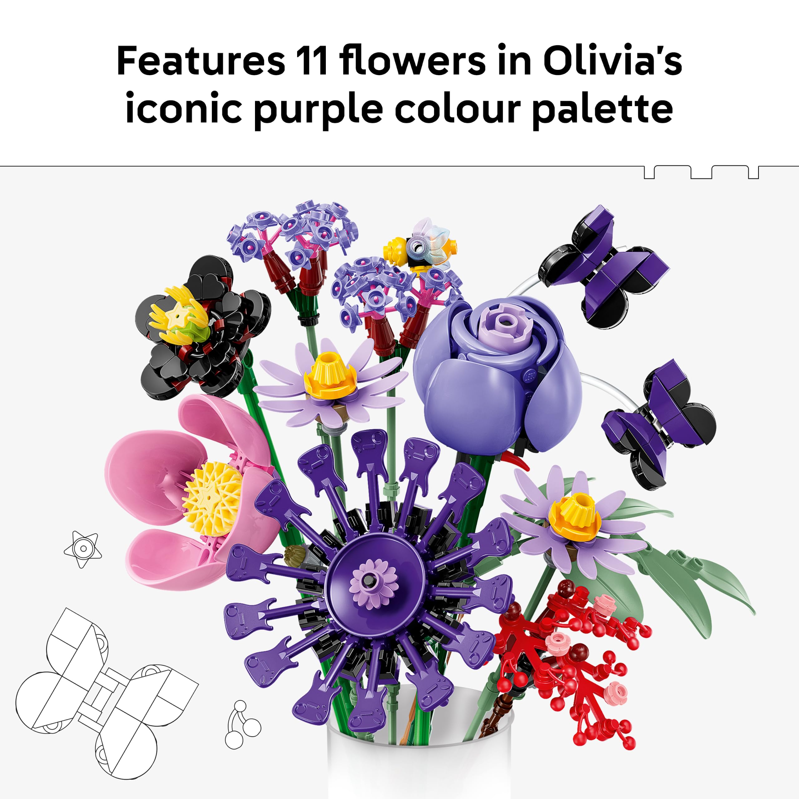 LEGO Botanicals Olivia Rodrigo's Flower Bouquet Building Set | 11 Flowers | Ages 9+ 3